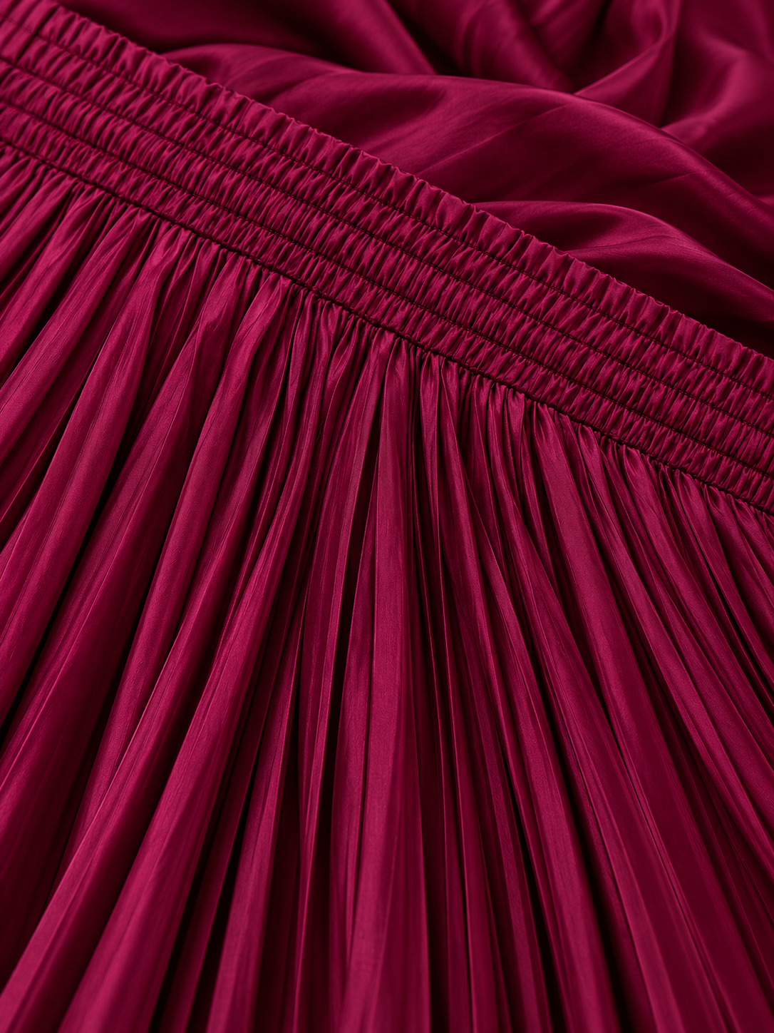 Grapes Satin Silk Small Pleated Skirt