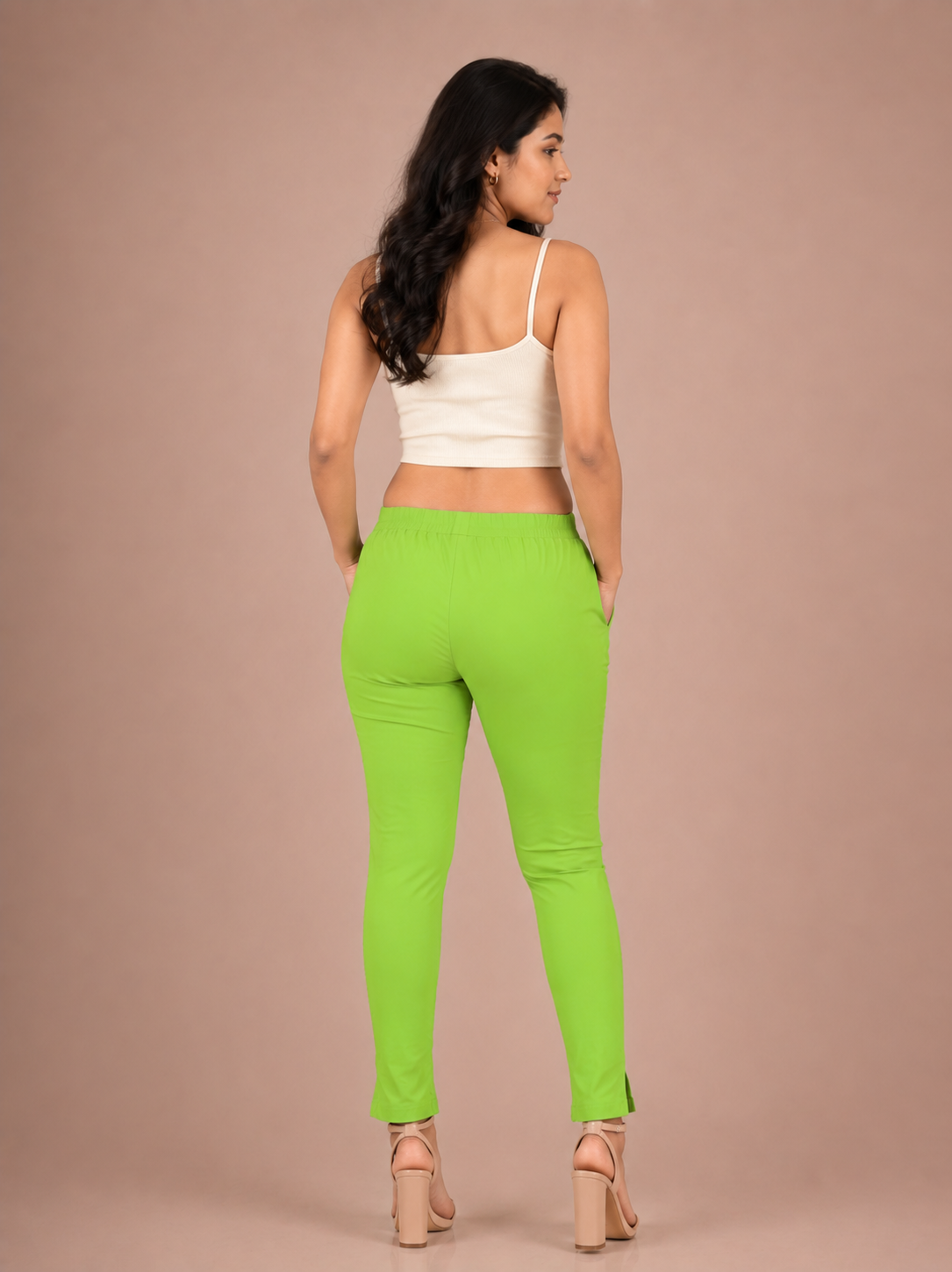 Green Lycra Stretch Pant
