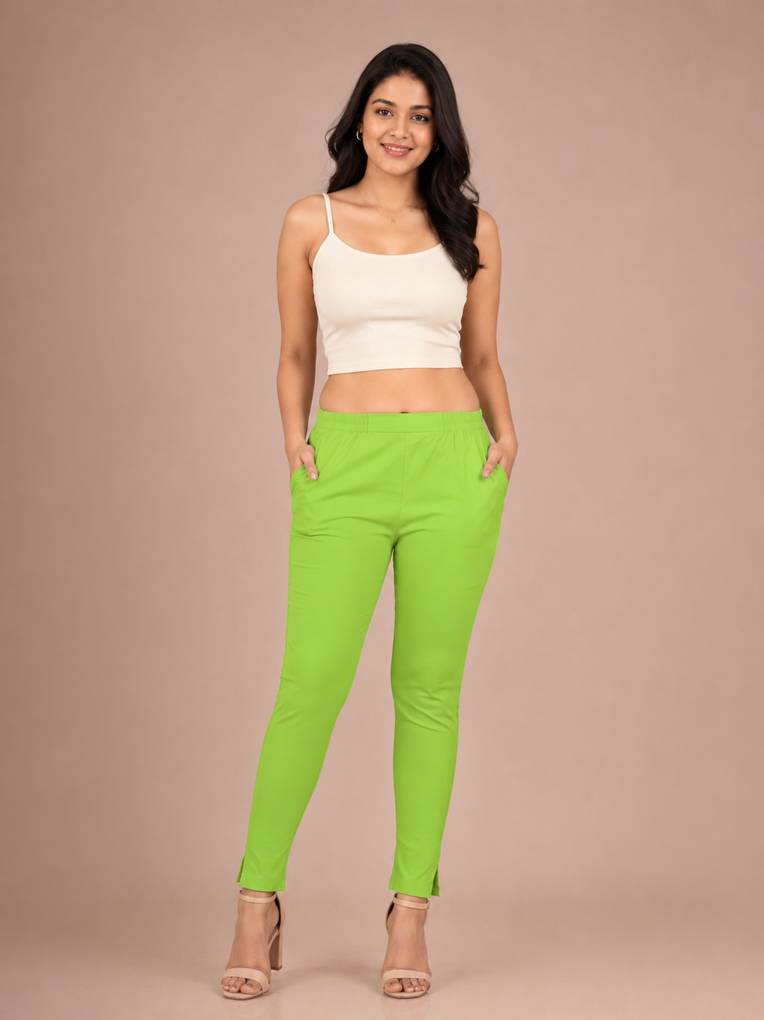 Green Lycra Stretch Pant