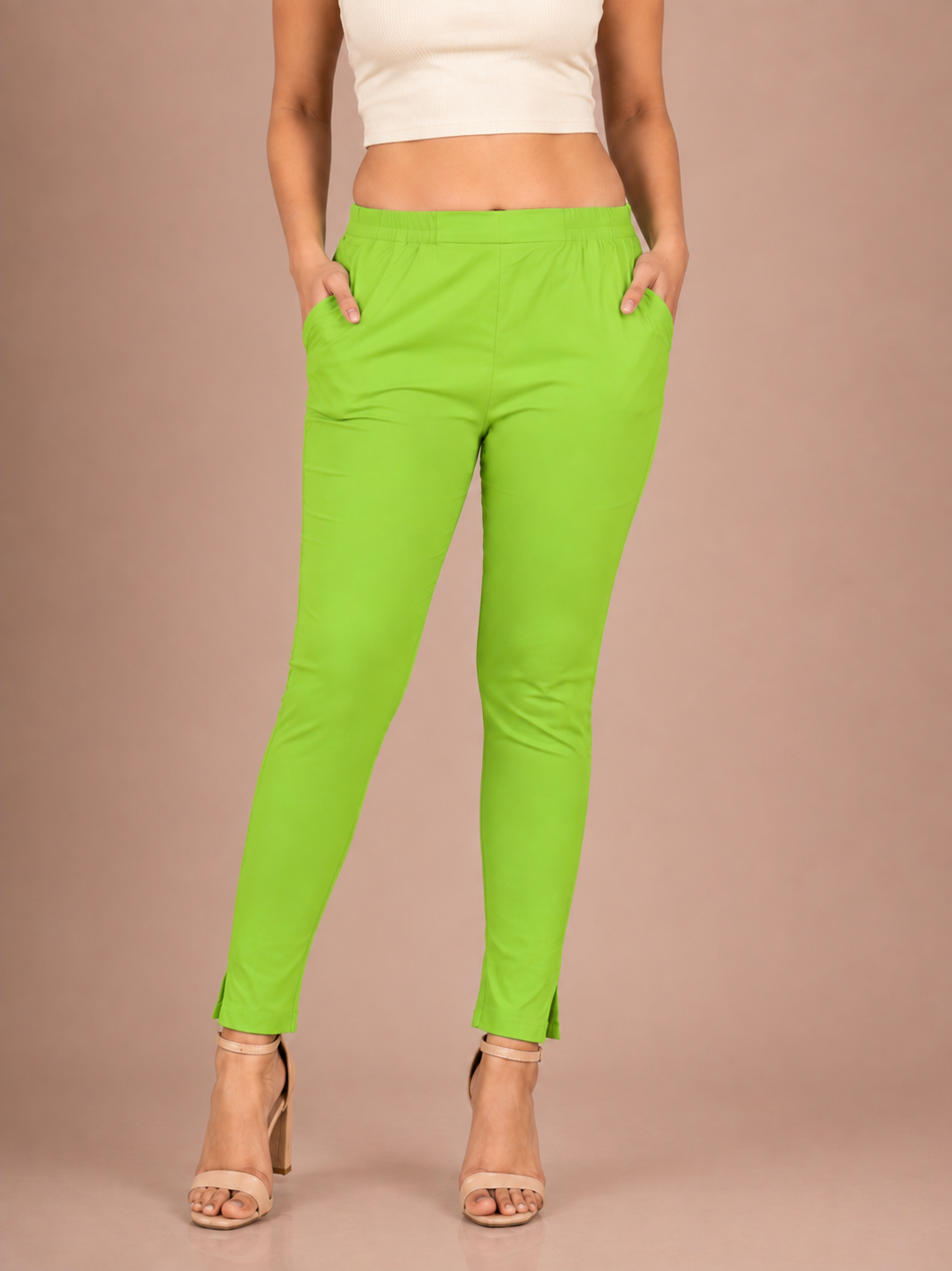 Green Lycra Stretch Pant