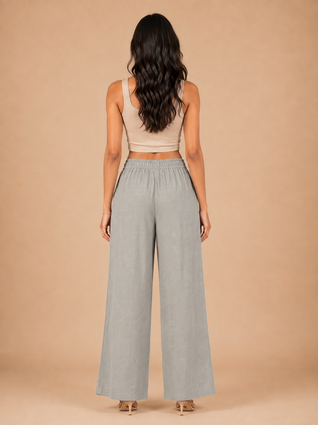 Light Grey Linen Palazzo