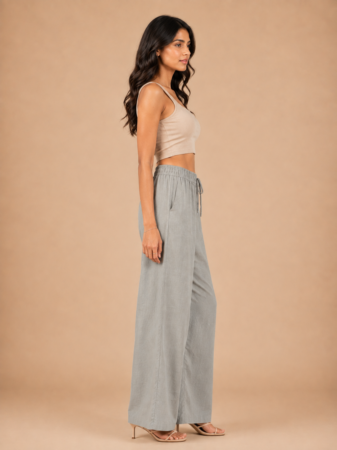 Light Grey Linen Palazzo