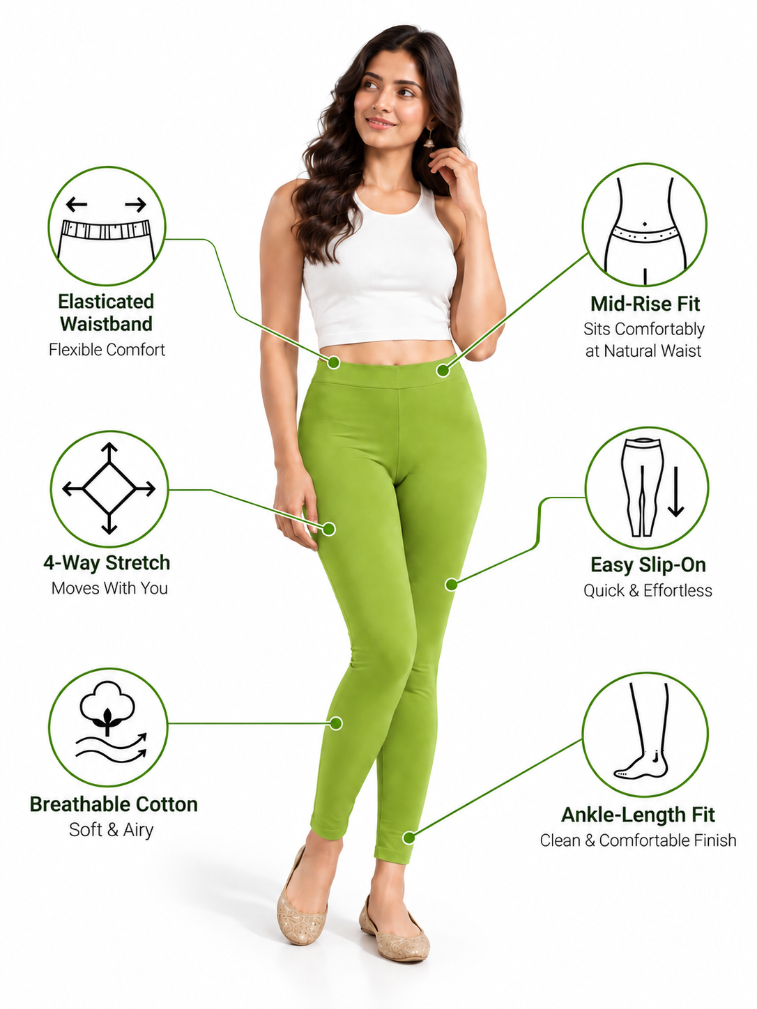 Guava Ankle Length Leggings