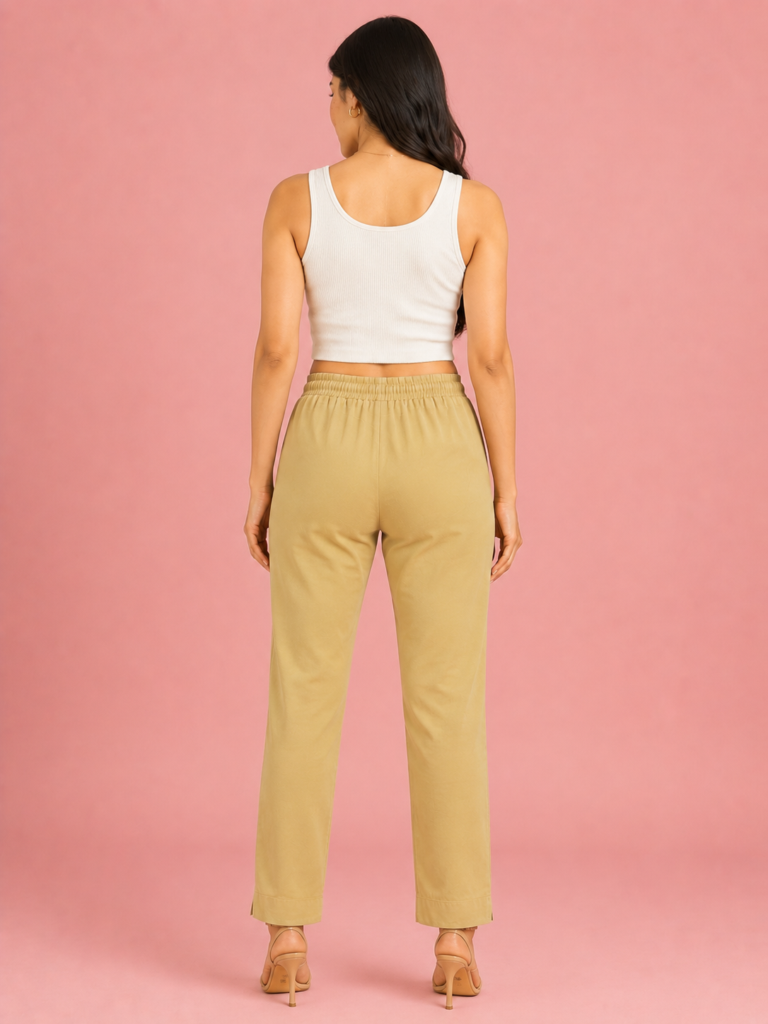 Light Beige Premium Rayon Narrow Fit Palazzo