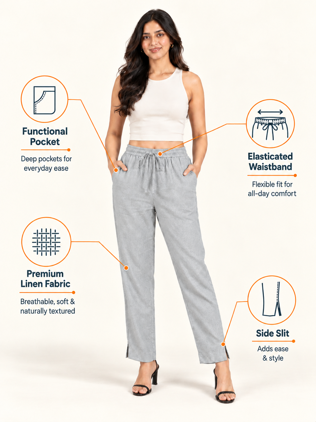 Light Grey Linen Pant
