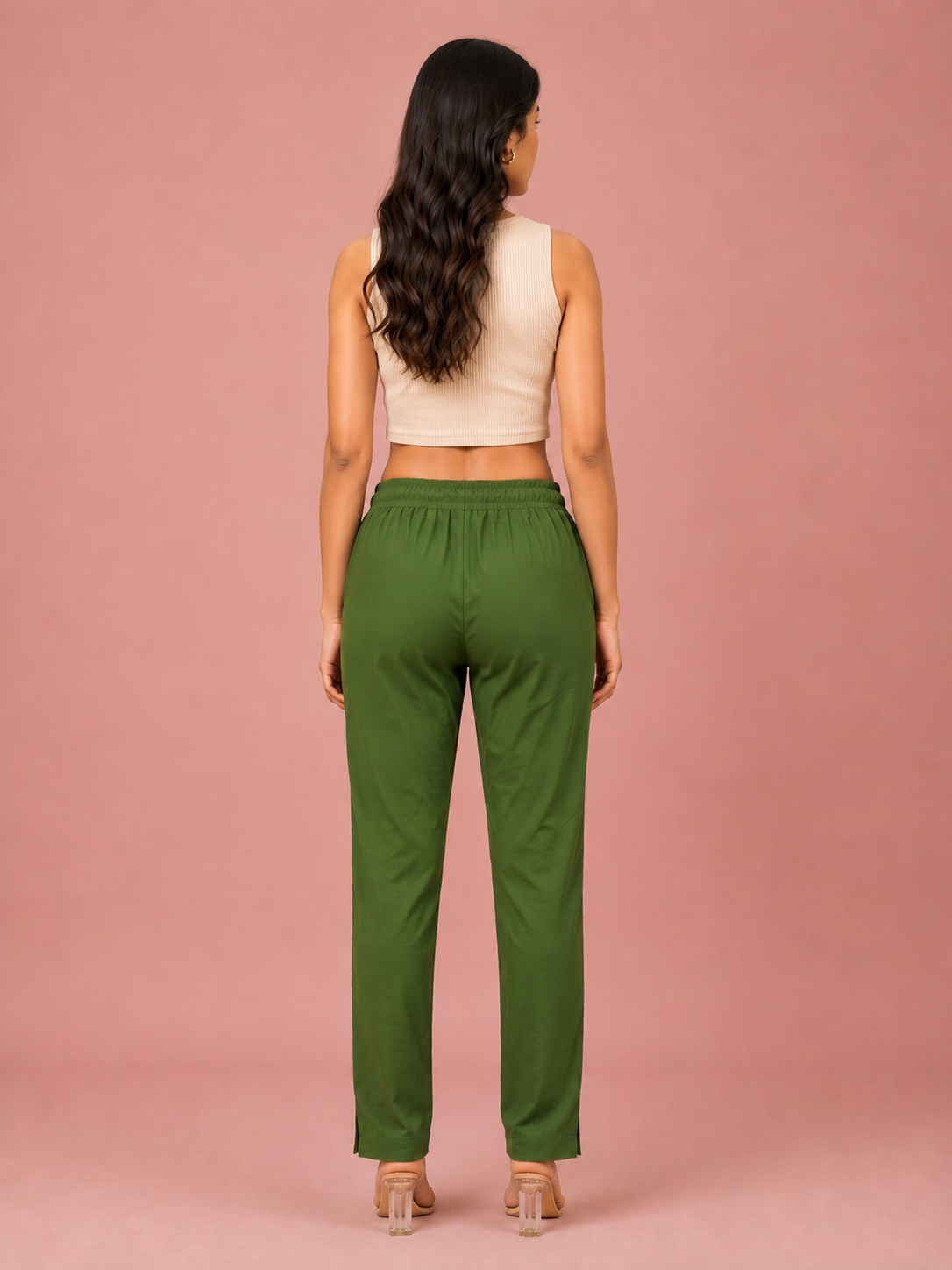 Light Mehandi Premium Rayon Narrow Fit Palazzo