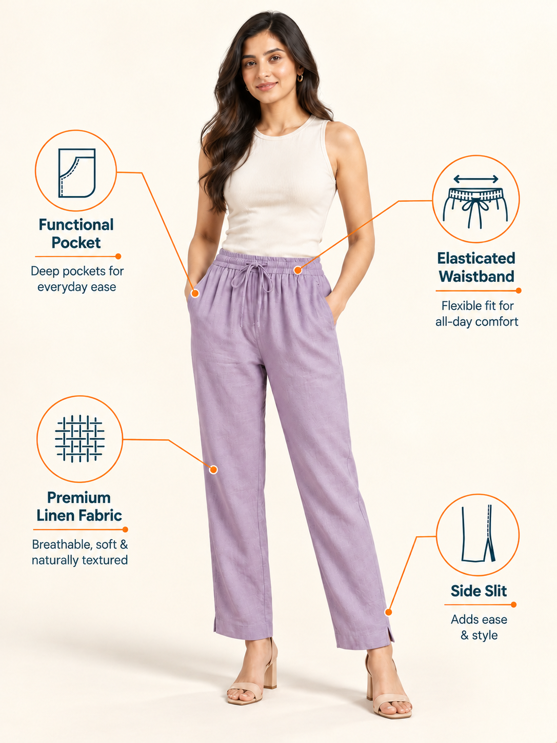 Lilac Linen Pant