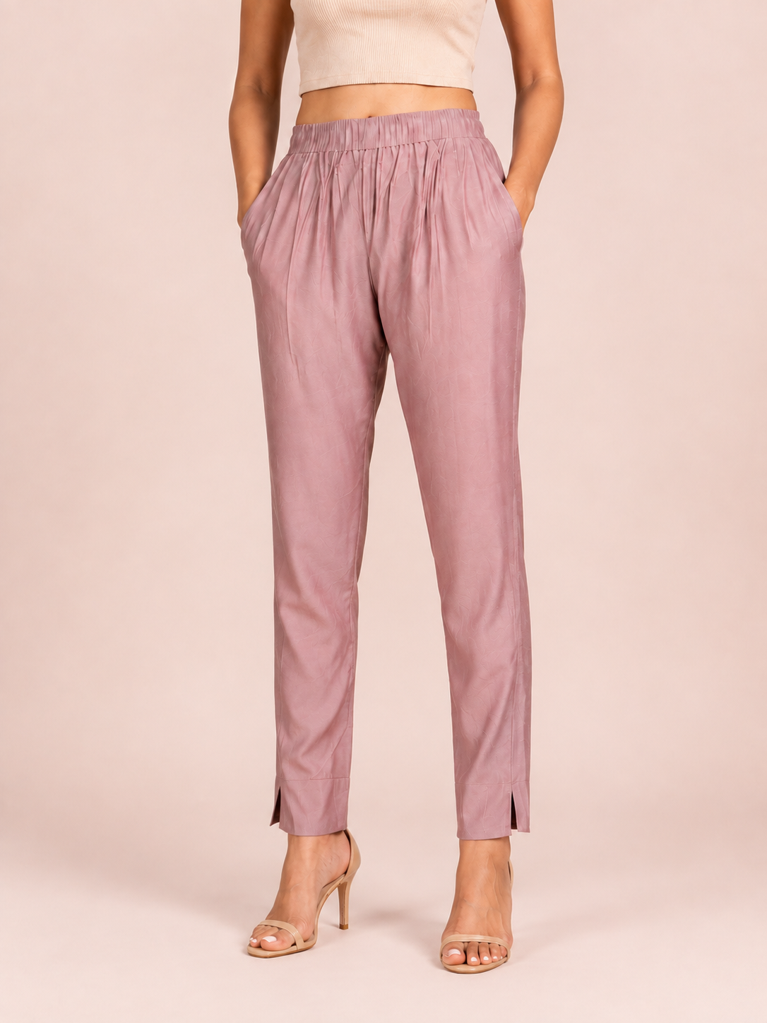 Lilac Rayon Silk Pants