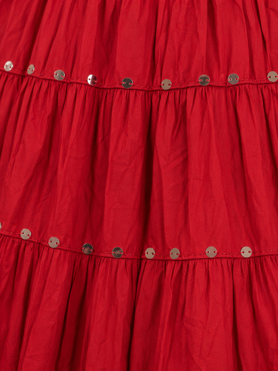 Maroon Cotton Solid Silver Sequin 10mtr Skirt