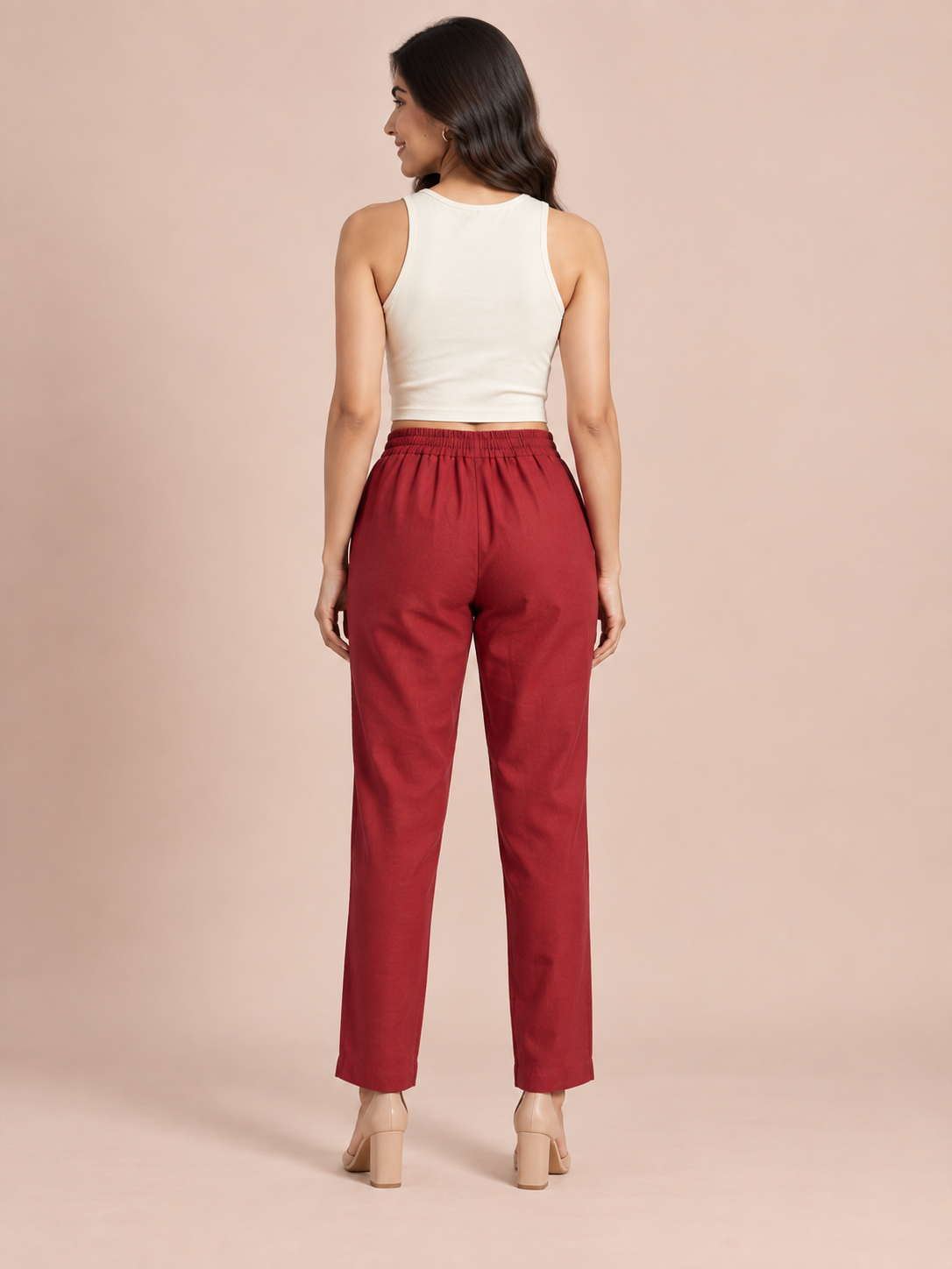 Maroon Linen Pant