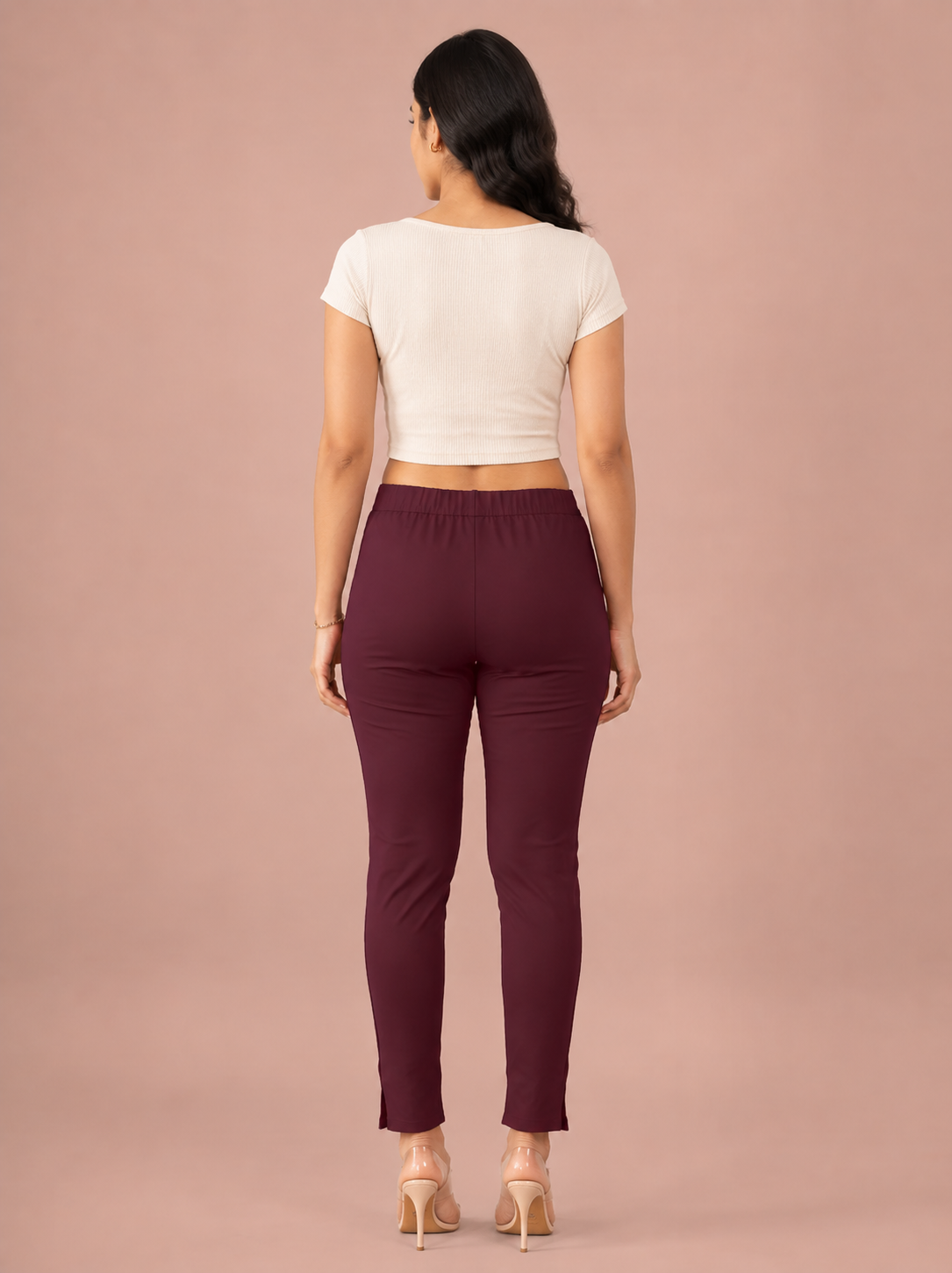 Maroon Lycra Stretch Pant