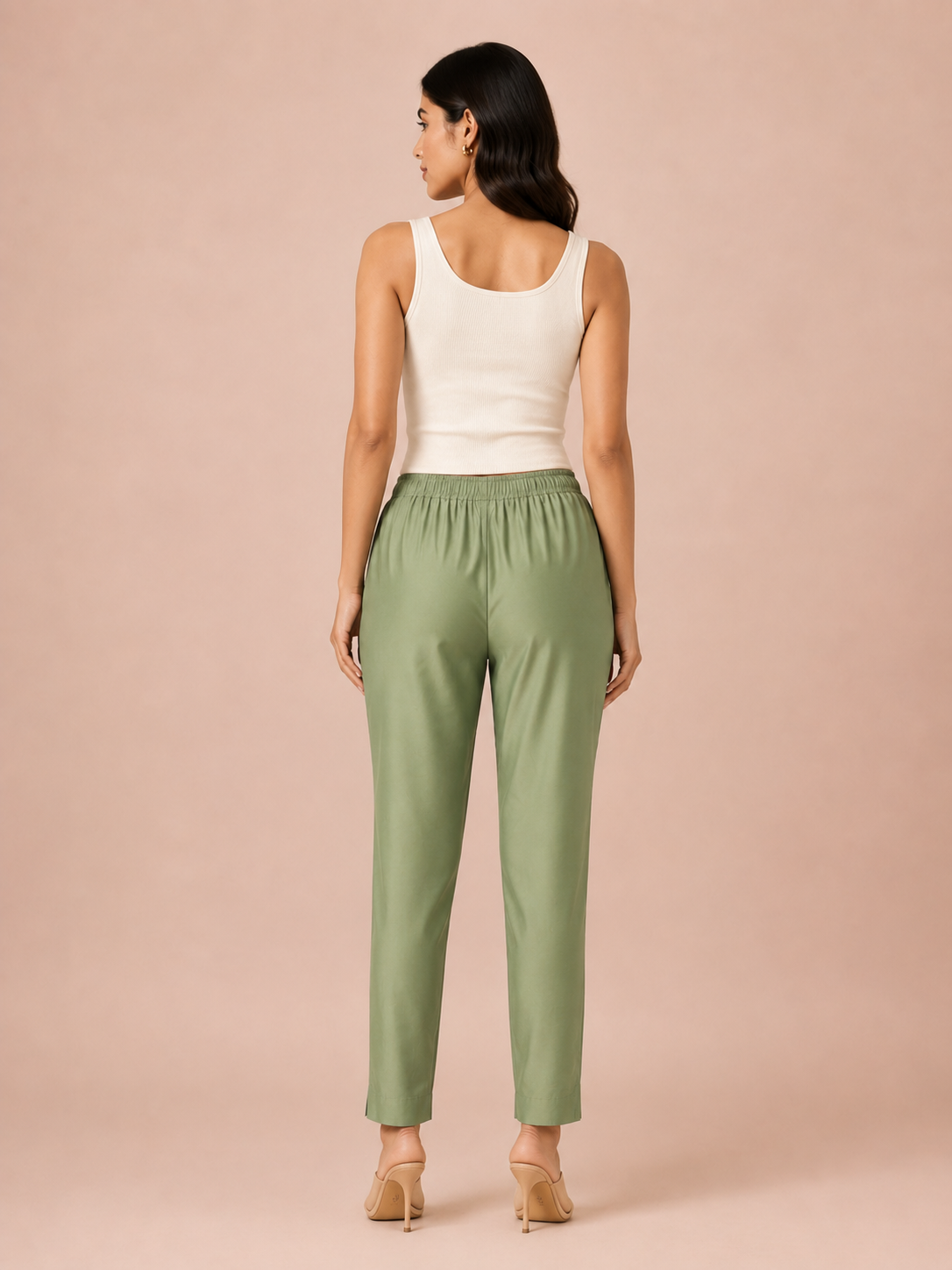 Mehandi Rayon Silk Pants