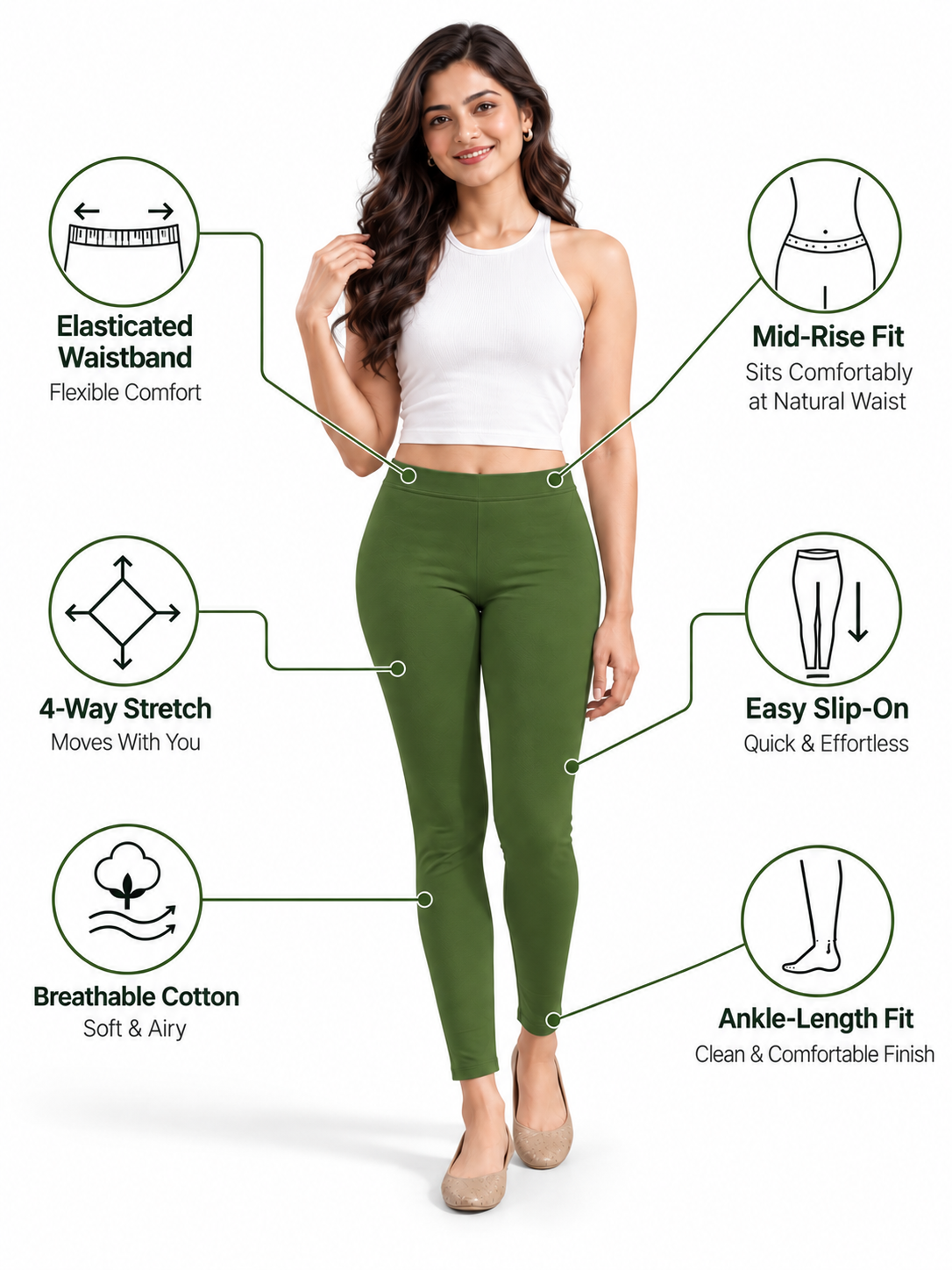 Mehandi Ankle Length Leggings