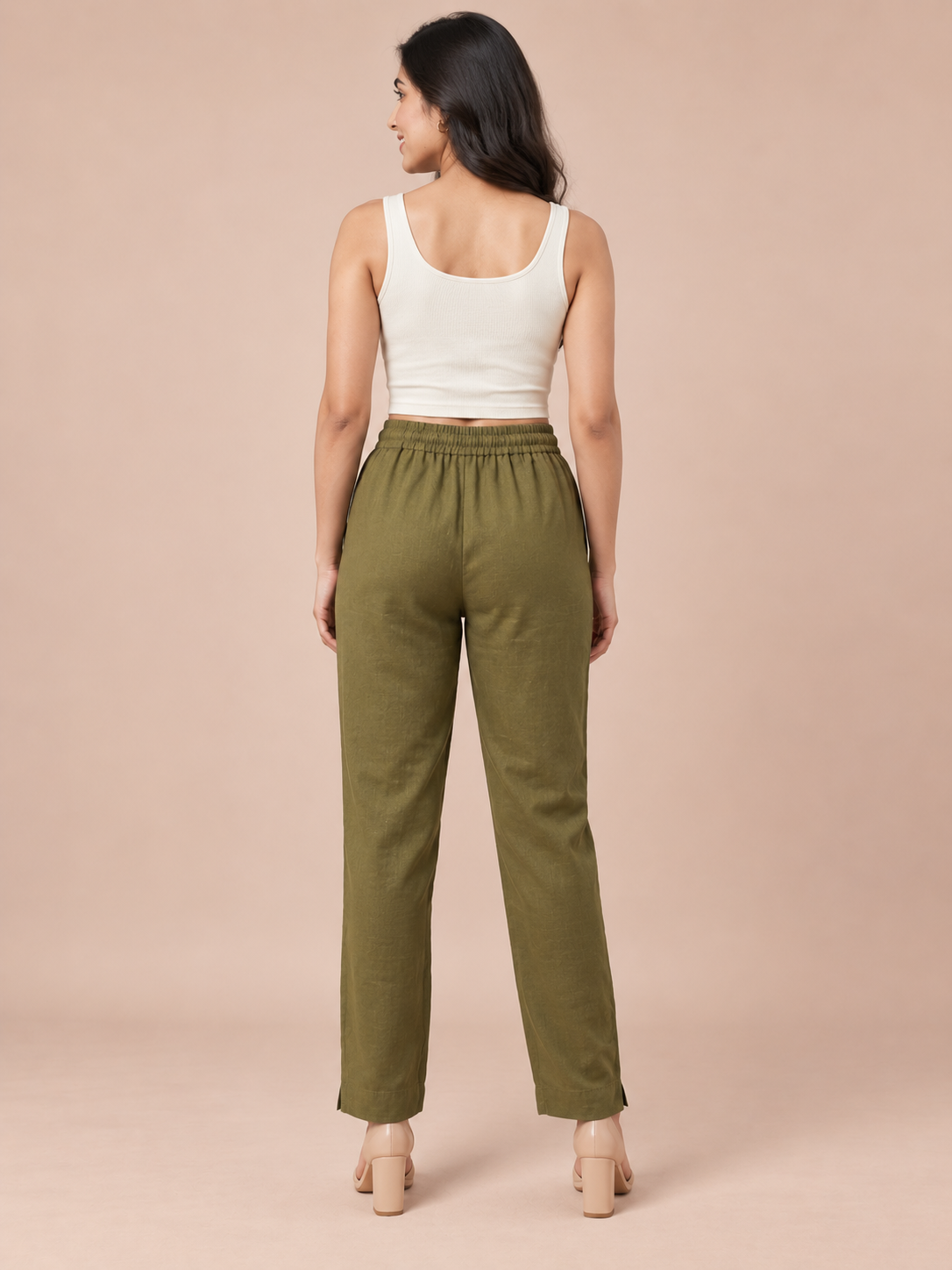 Mehndi Green Linen Pant