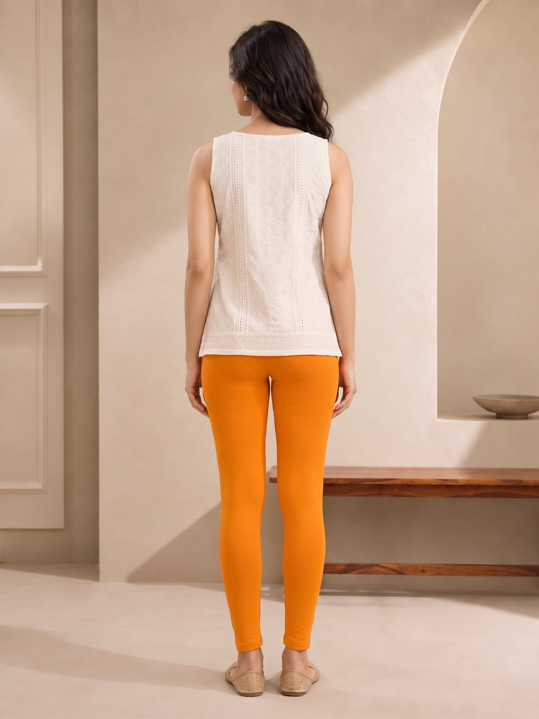 Metallic Gold Ankle Length Leggings