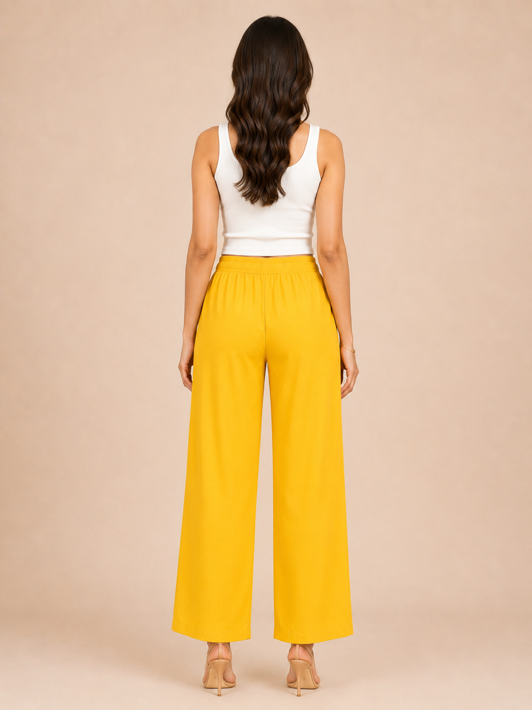 Mustard Pocket Premium Rayon Palazzo