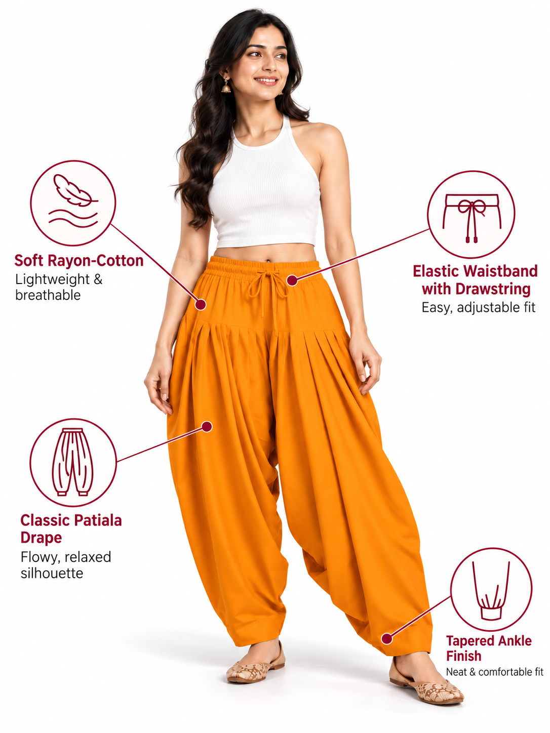Mustard Rayon Full Patiala Salwar