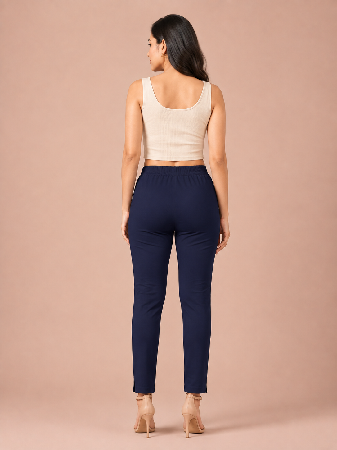 Navy Blue Lycra Stretch Pant