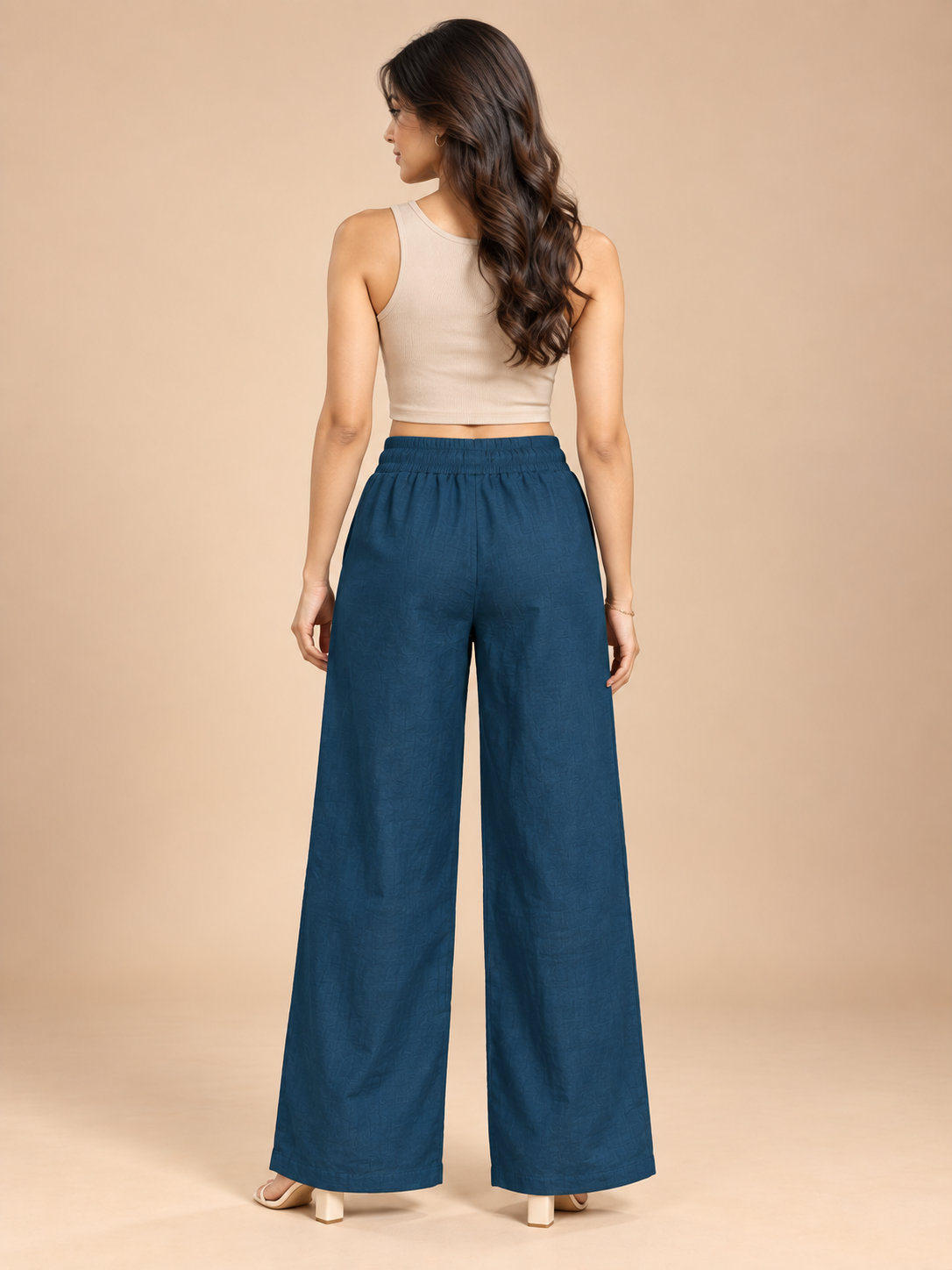 Navy Linen Palazzo