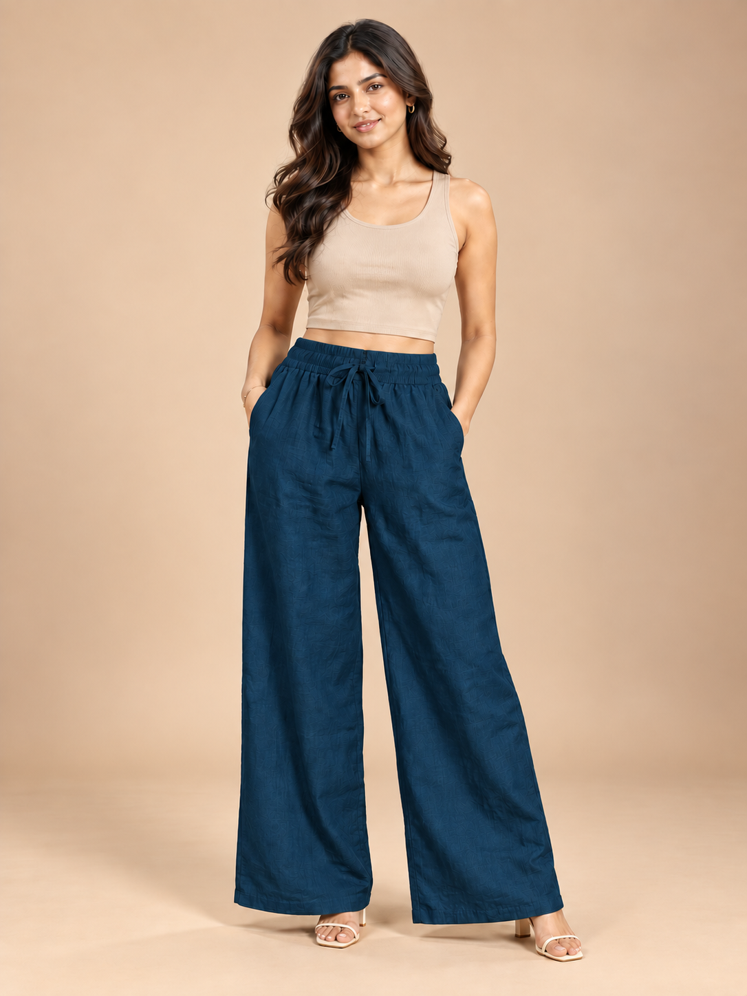 Navy Linen Palazzo