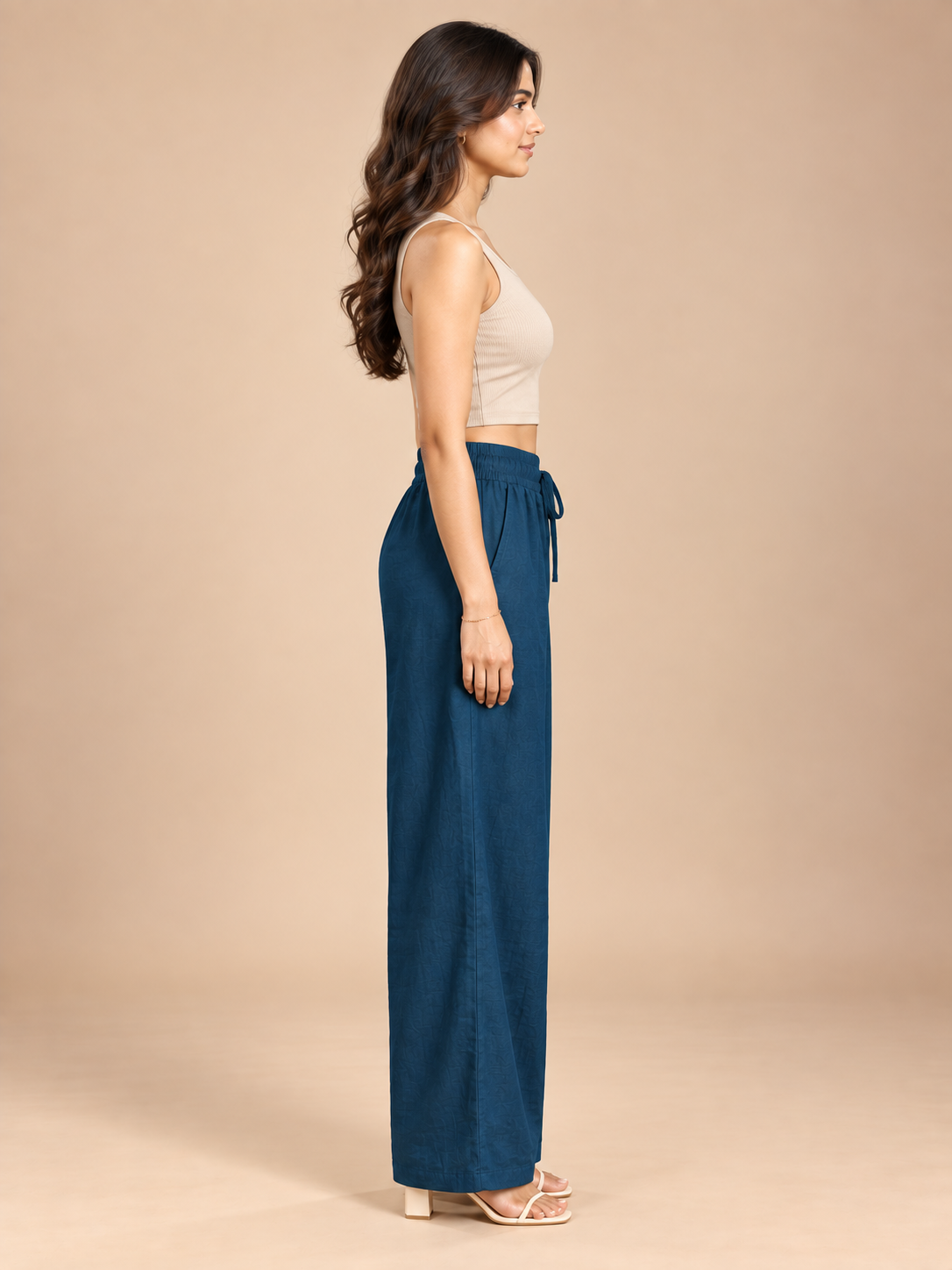 Navy Linen Palazzo