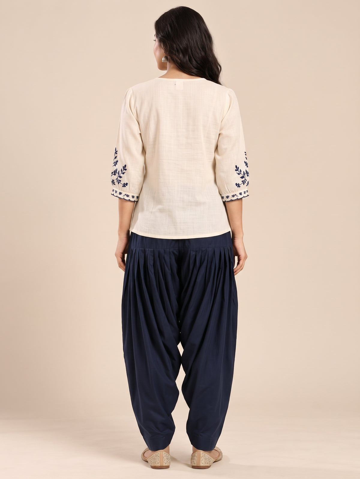 Navy Rayon Full Patiala Salwar