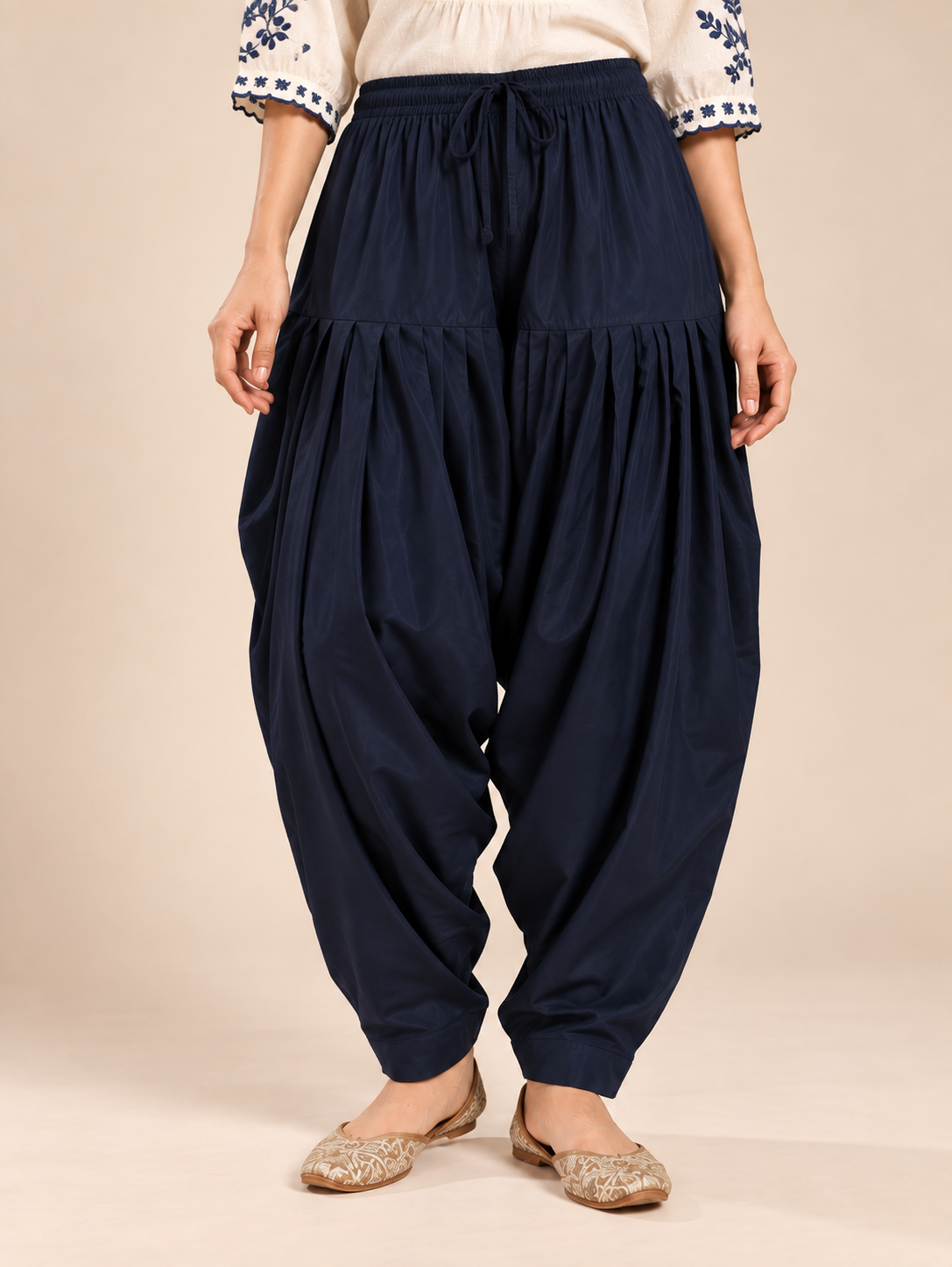 Navy Rayon Full Patiala Salwar