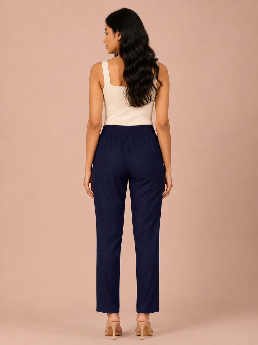 Navy Rayon Silk Pants