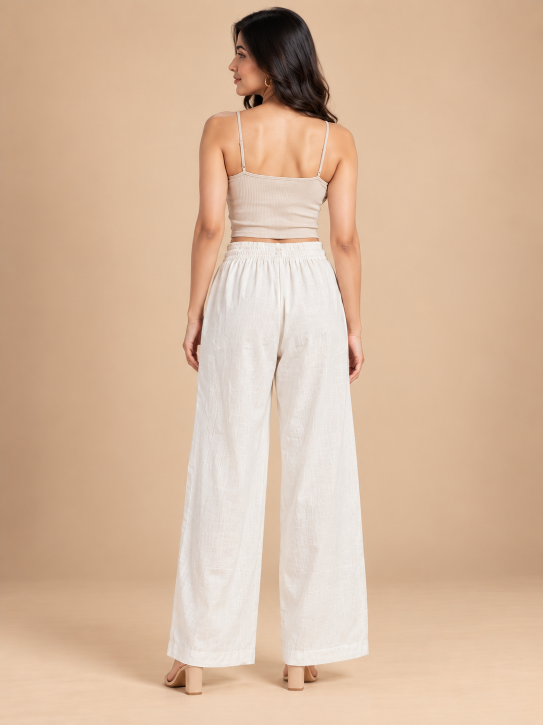 Off White Linen Palazzo