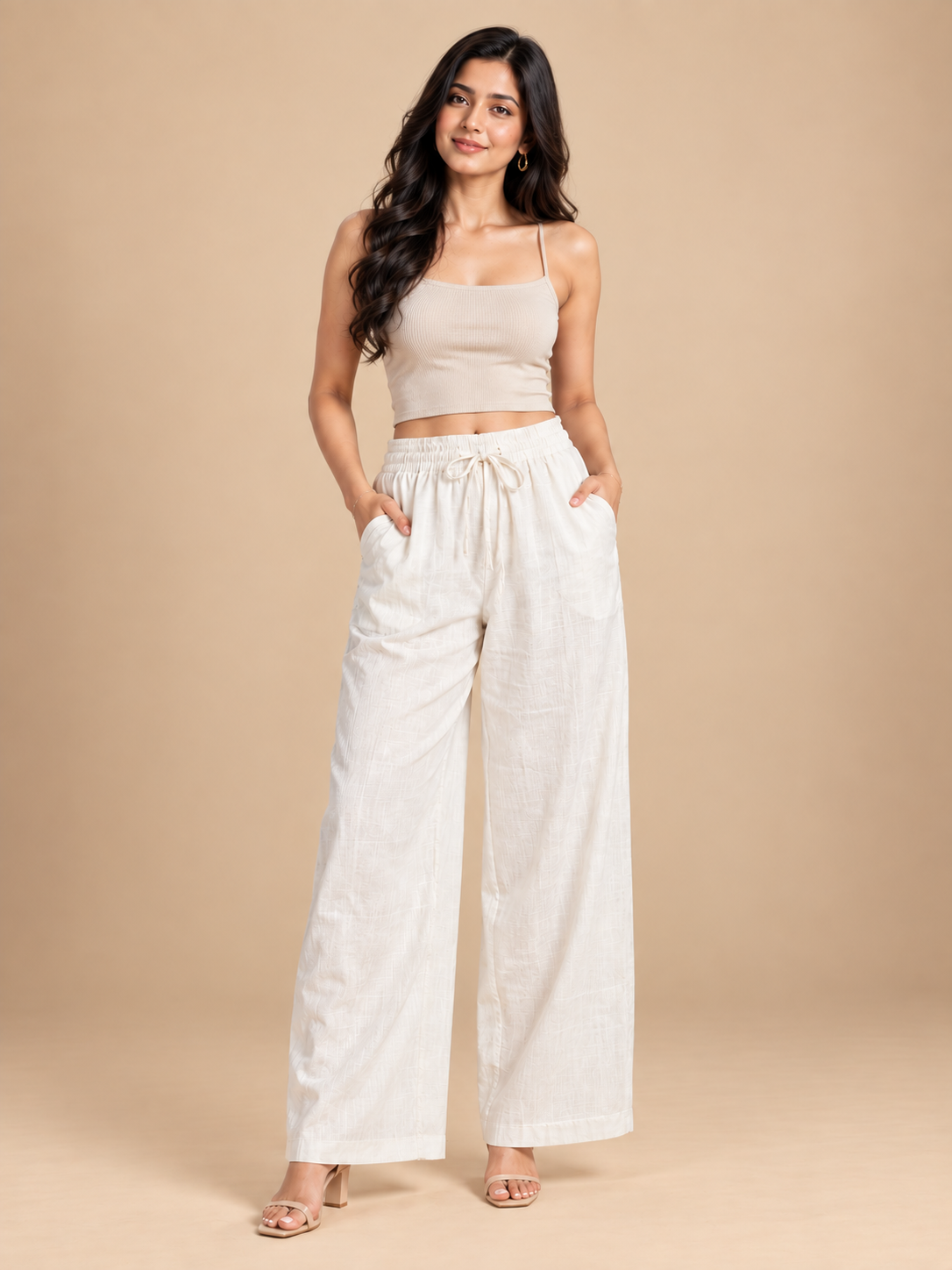 Off White Linen Palazzo