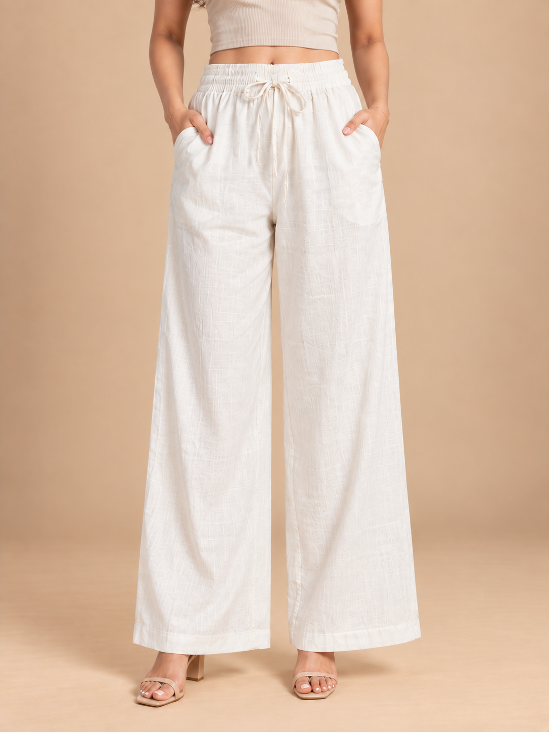Off White Linen Palazzo
