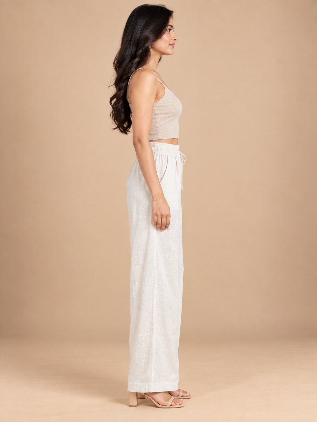 Off White Linen Palazzo