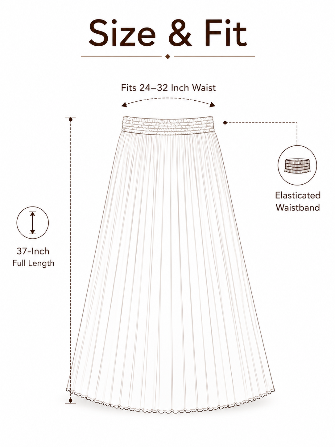 Off White Satin Silk Small Pleated Skirt