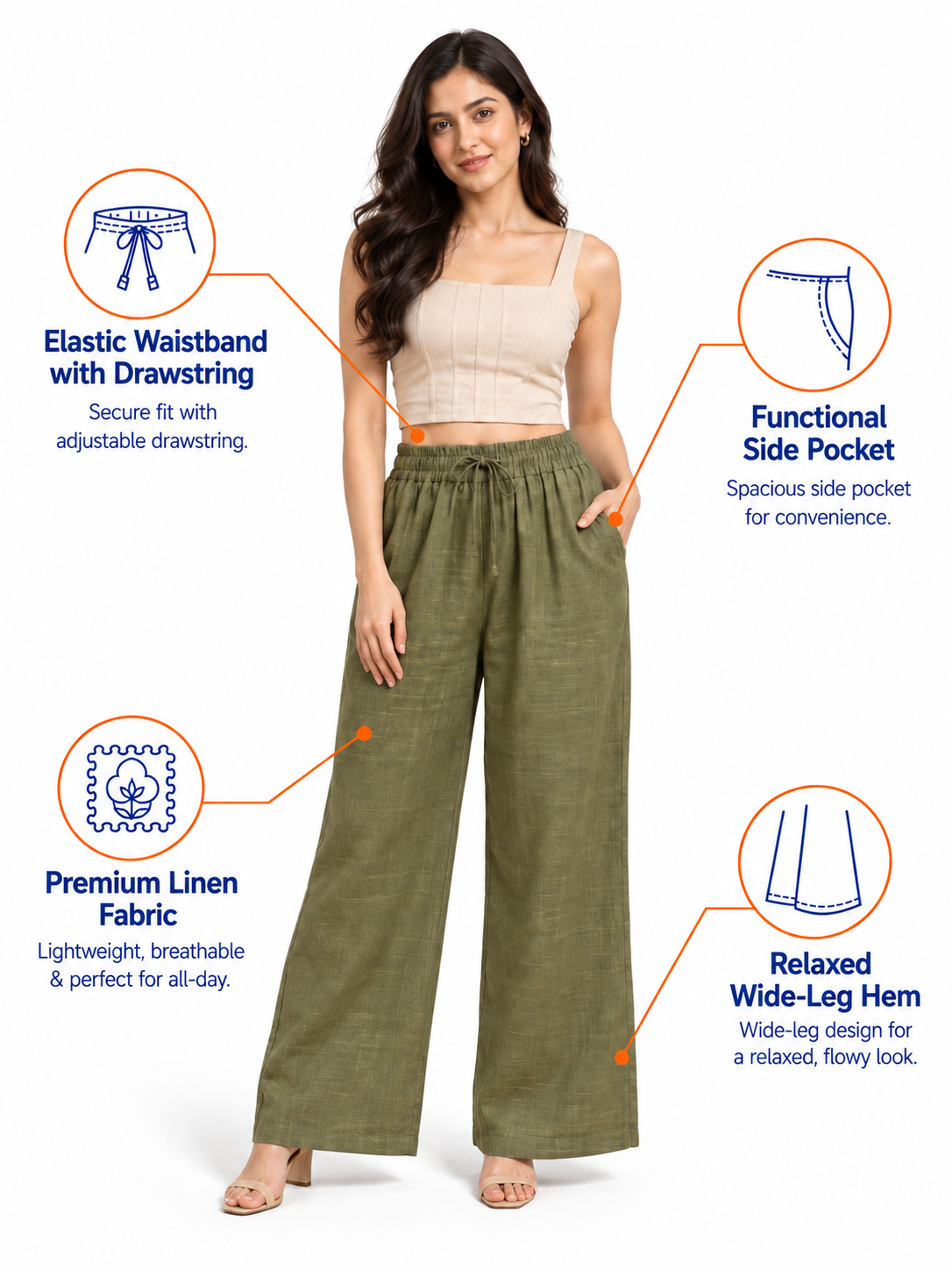 Olive Linen Palazzo