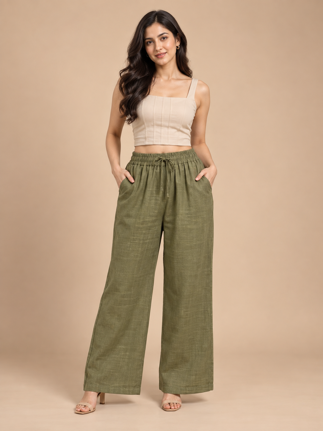 Olive Linen Palazzo
