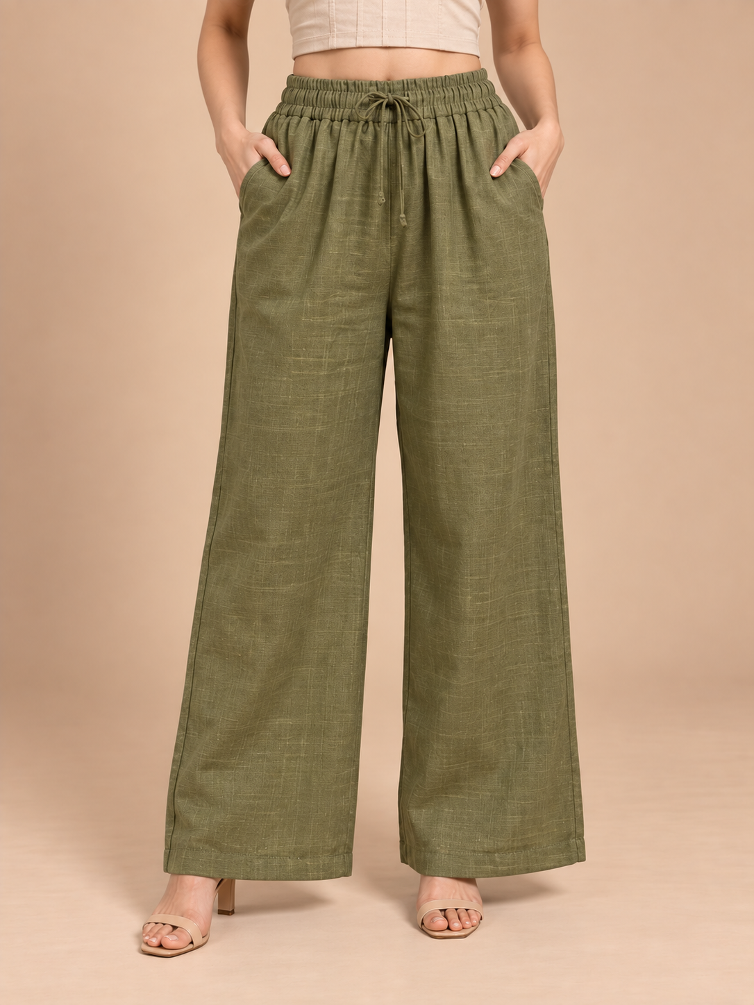 Olive Linen Palazzo