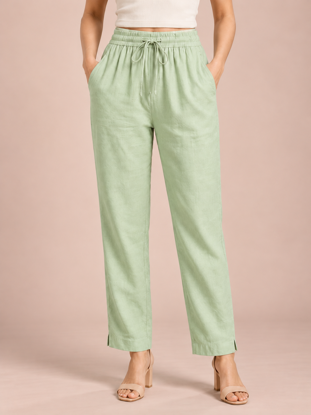 Opaline Green Linen Pant