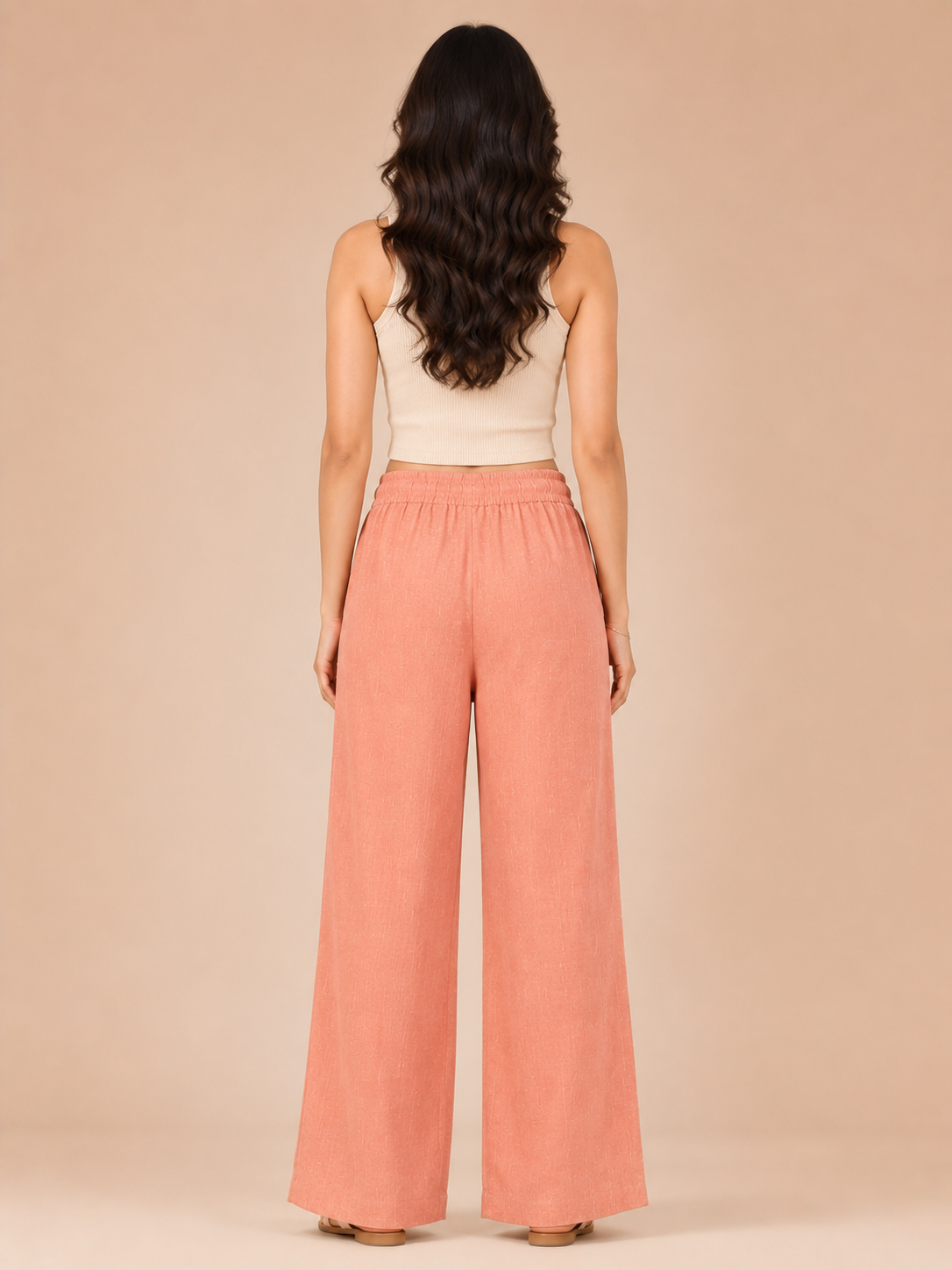 Peach Linen Palazzo