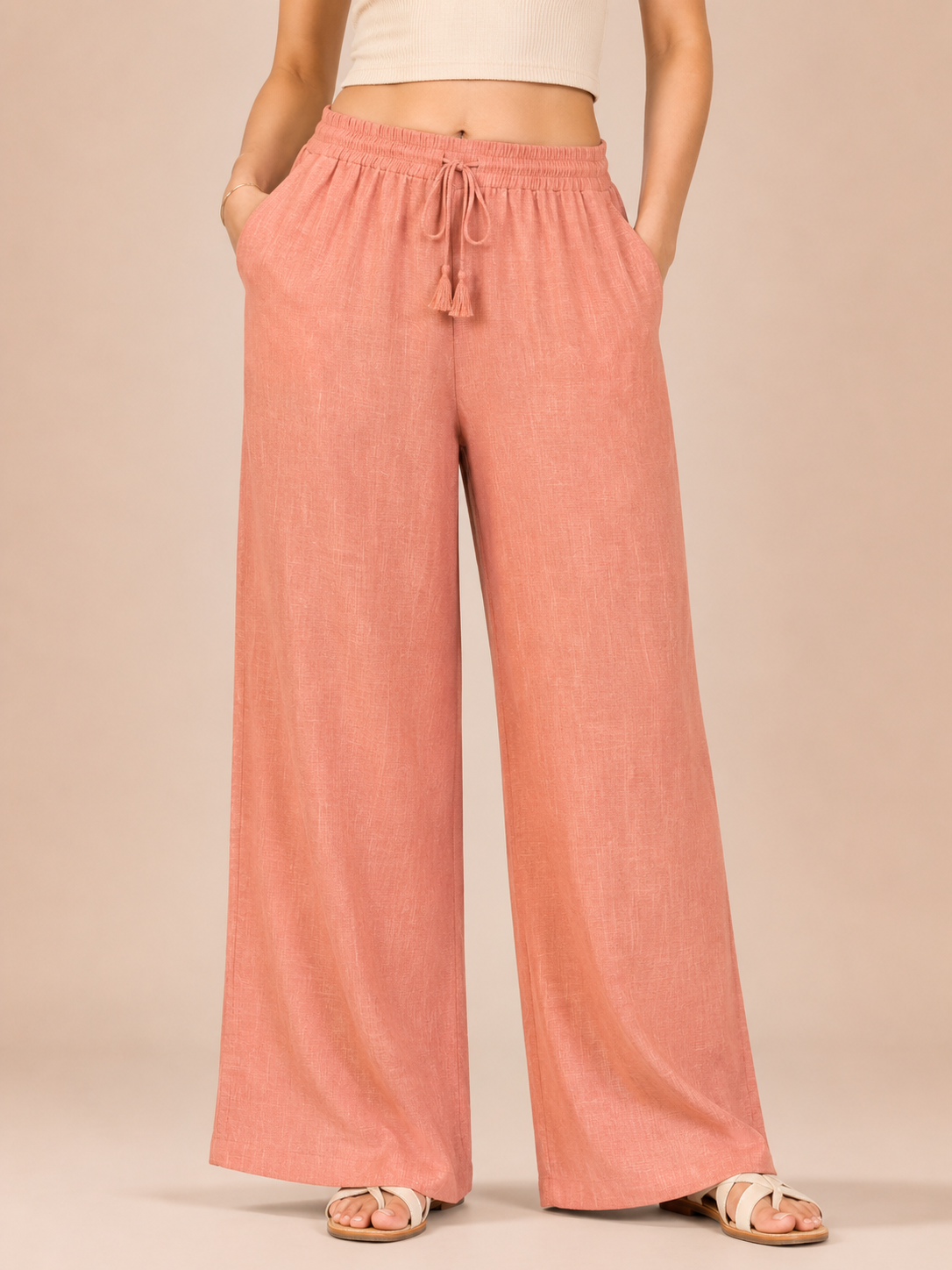 Peach Linen Palazzo