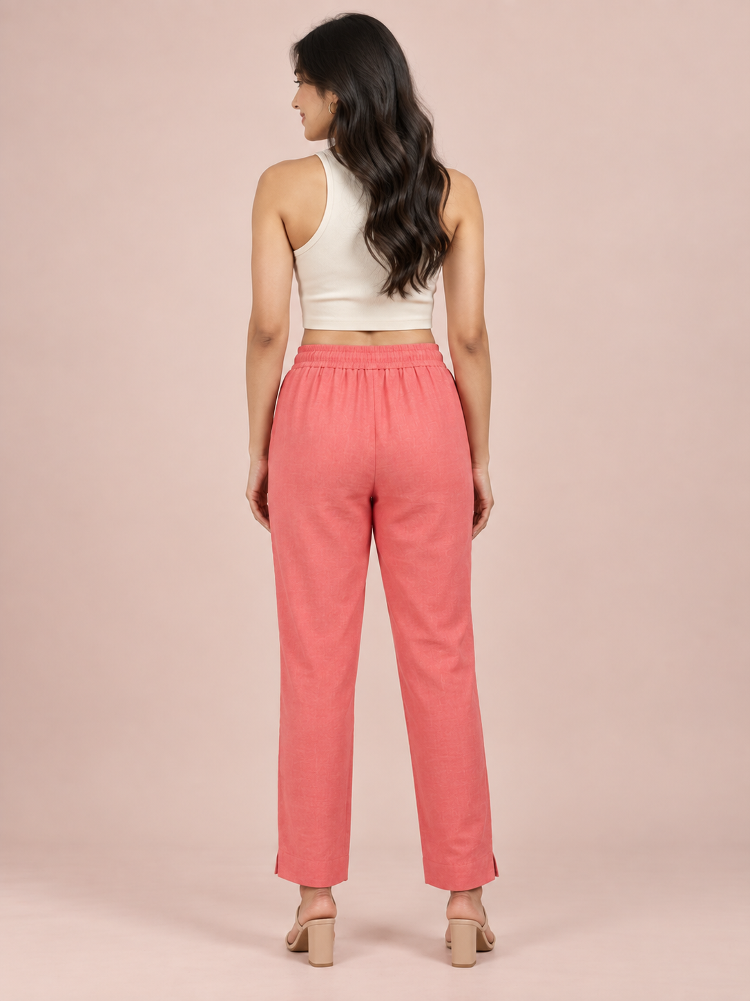 Peach Linen Pant