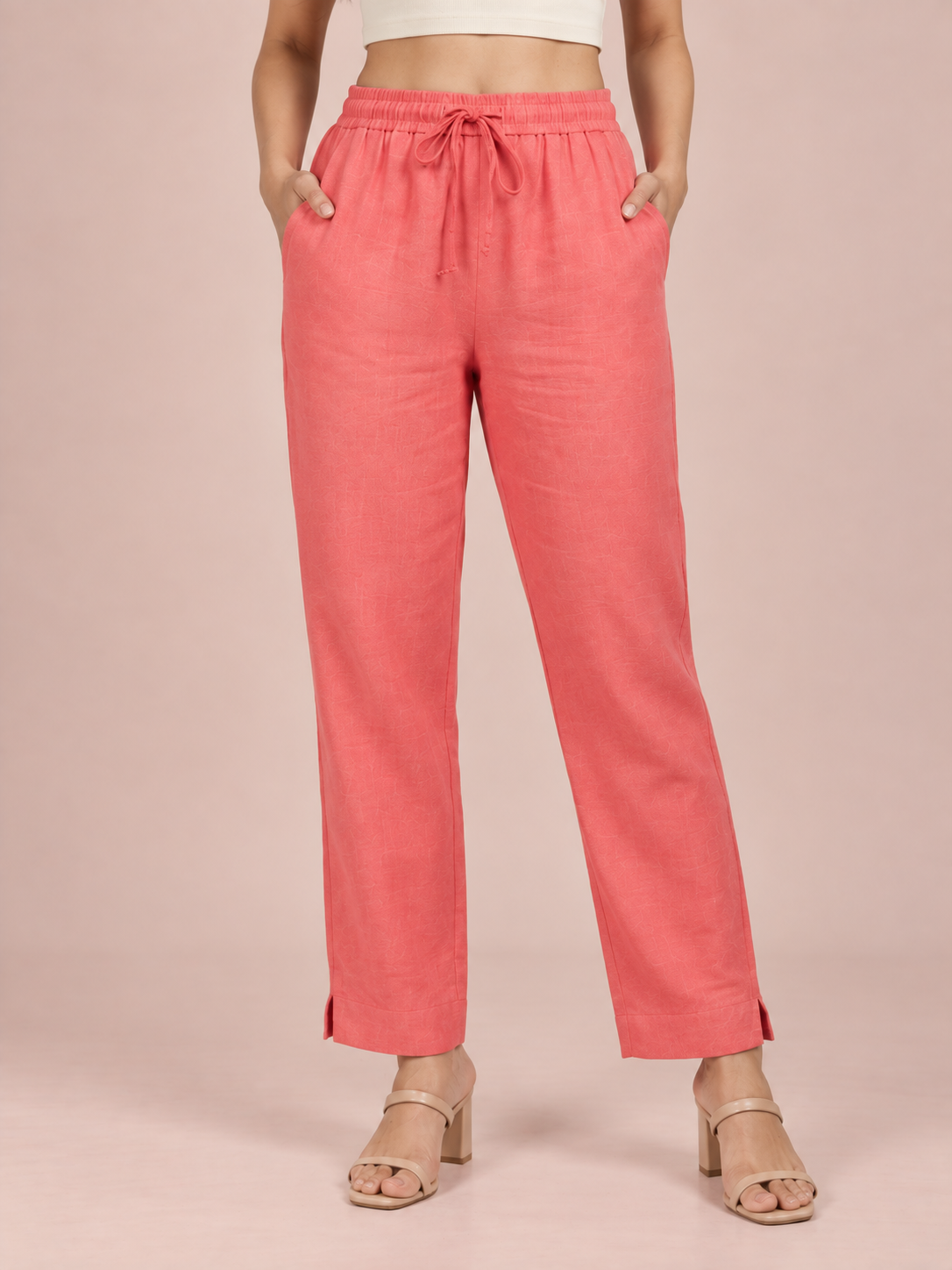 Peach Linen Pant