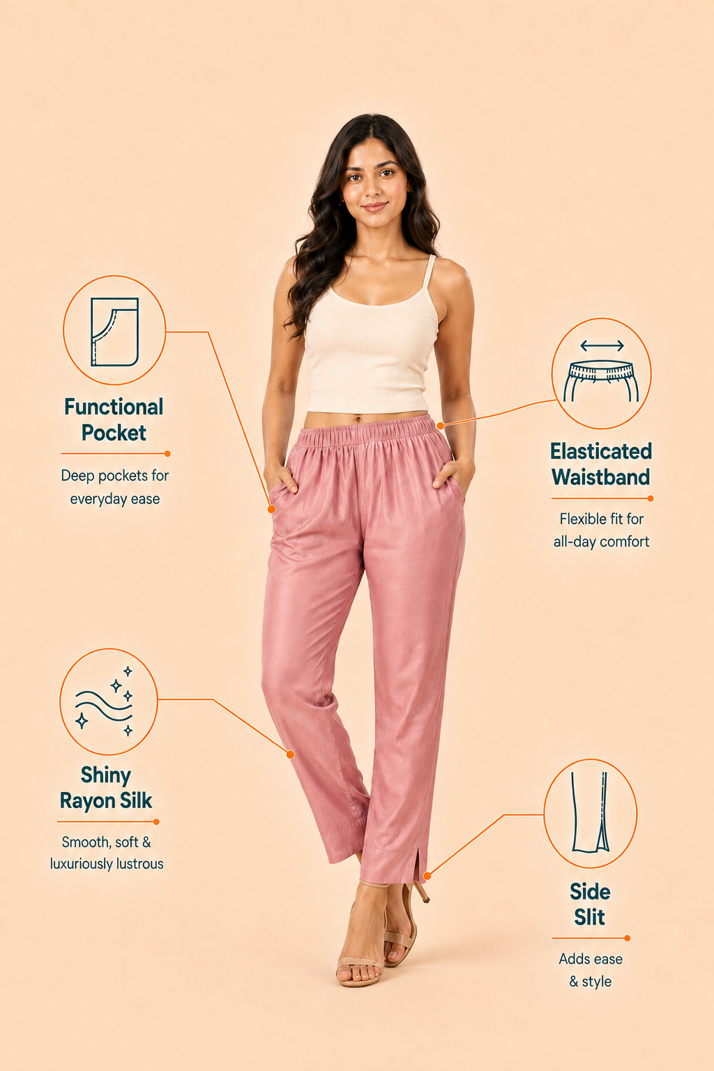 Pearly Purple Rayon Silk Pants