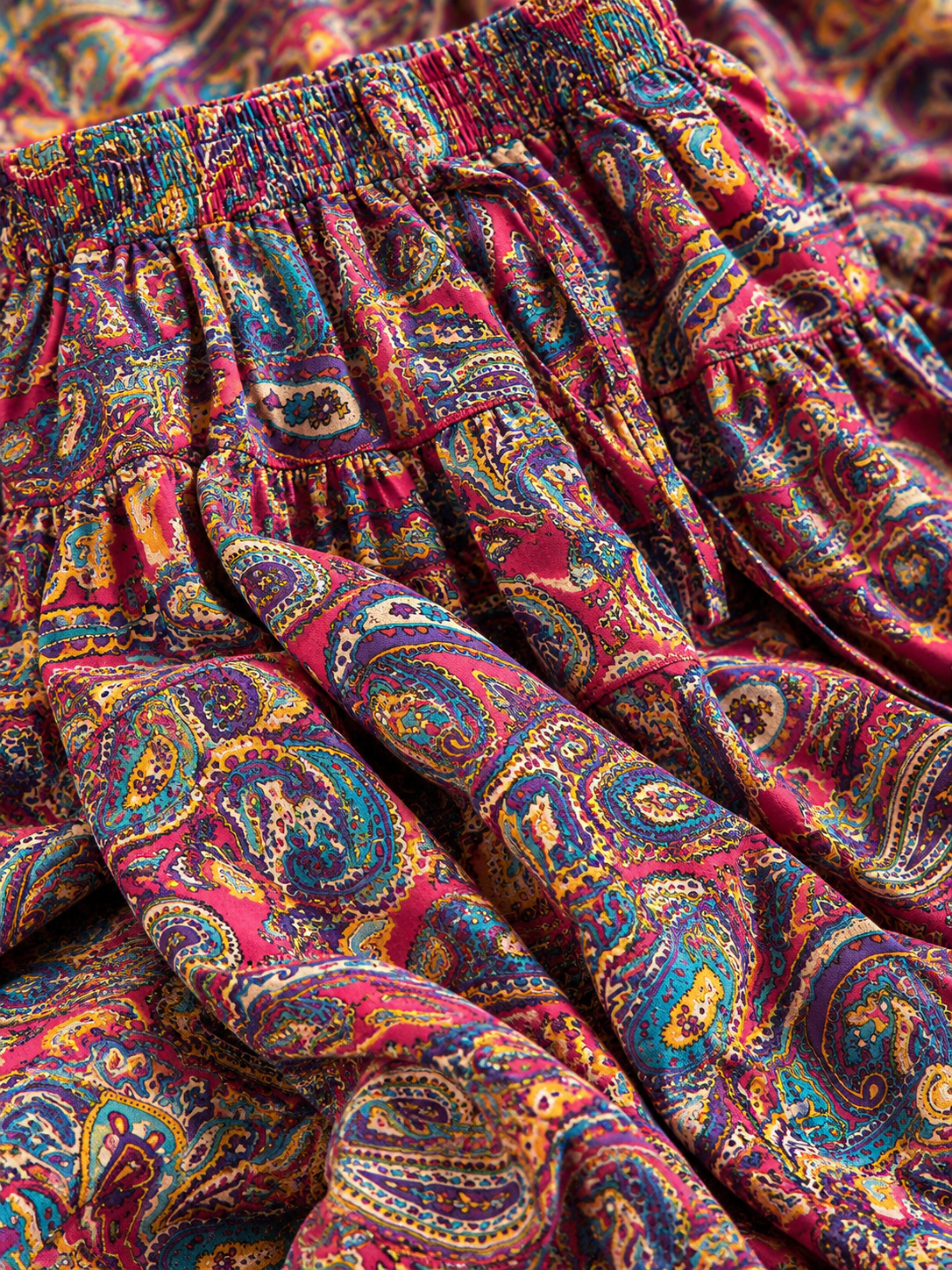 Pink Kalamkari Print Cotton Skirt