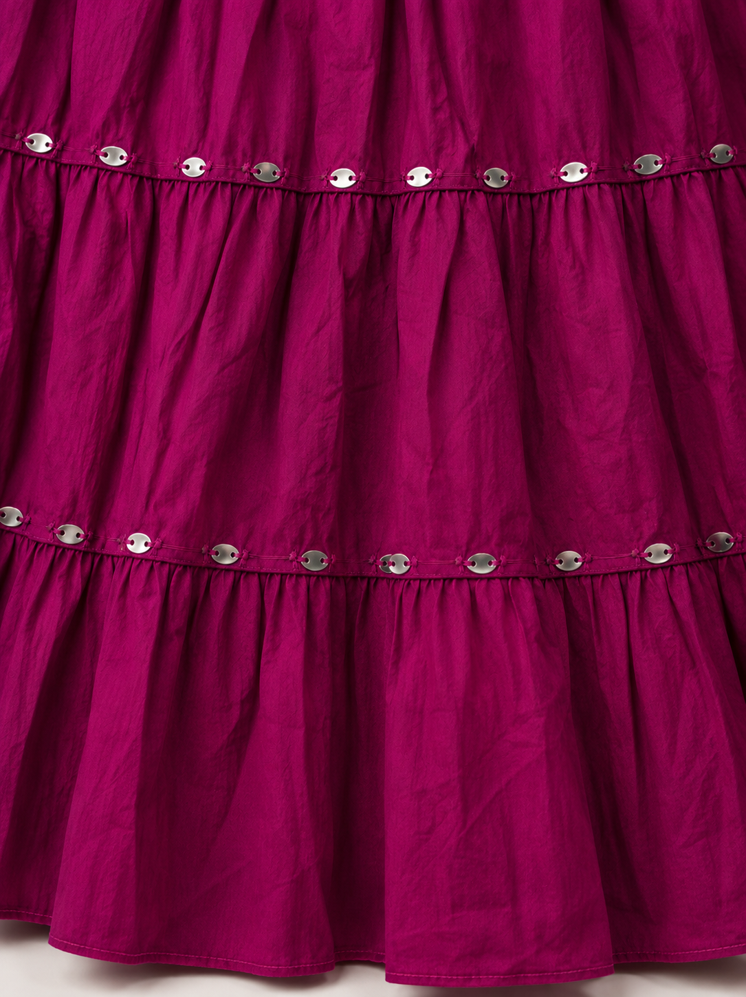 Purple Cotton Solid Silver Sequin 10mtr-1033 Skirt