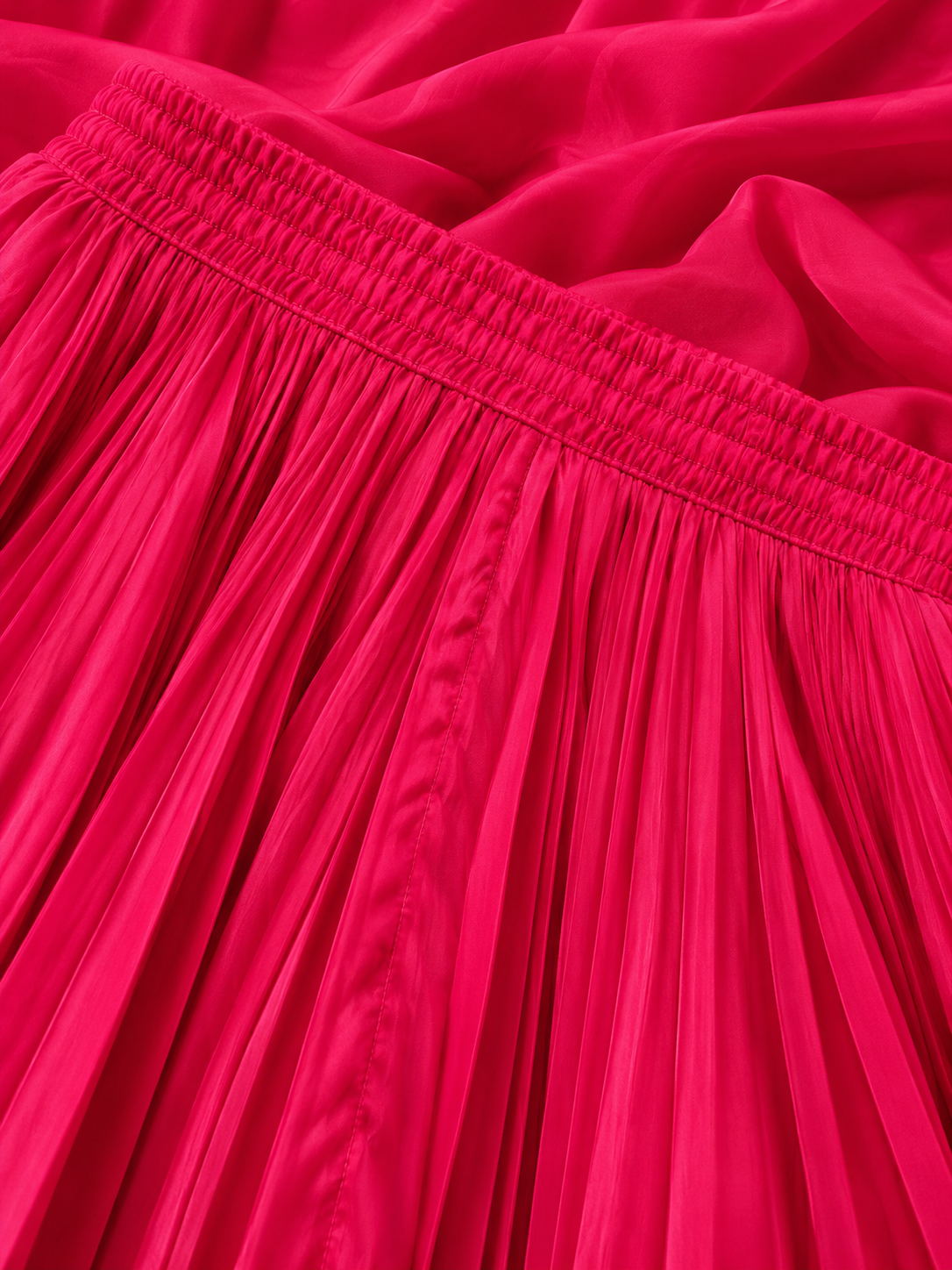 Rani Pink Satin Silk Small Pleated Skirt