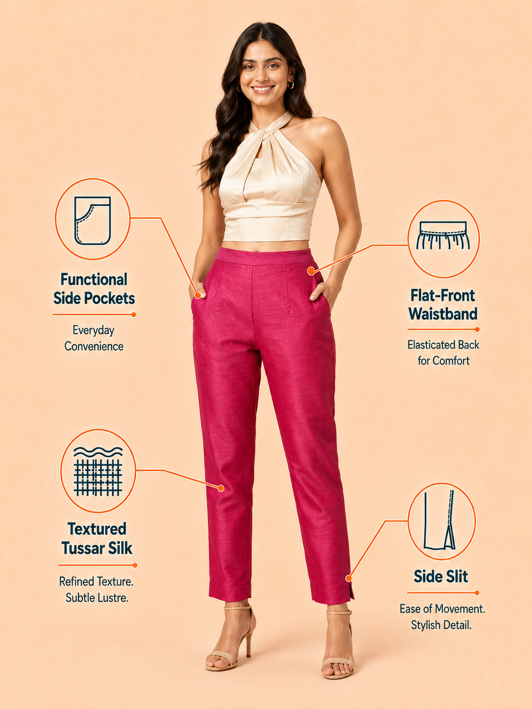 Rani Tussar Silk Pant