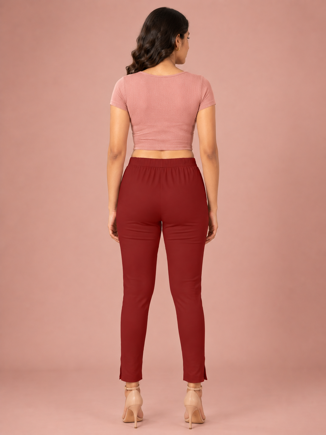 Red Lycra Stretch Pant