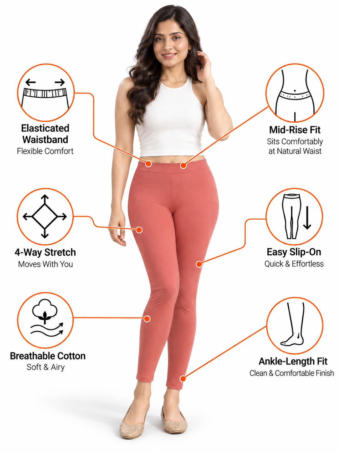 Rose Of Sharon Ankle Length Leggings