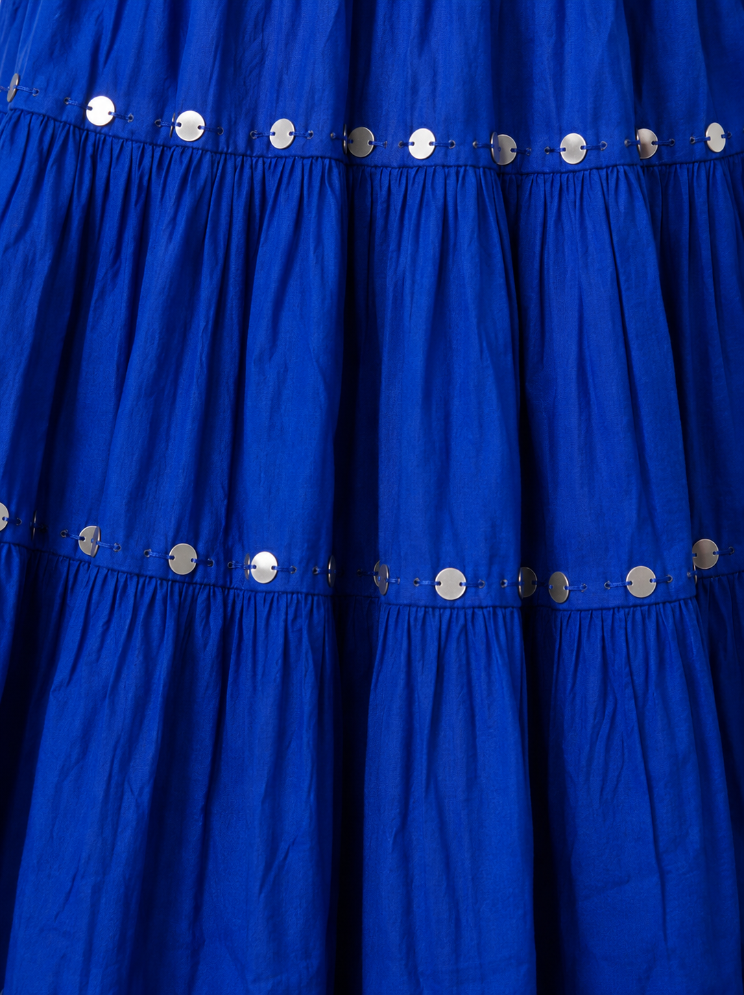 Royal Blue Cotton Solid Silver Sequin 10mtr Skirt
