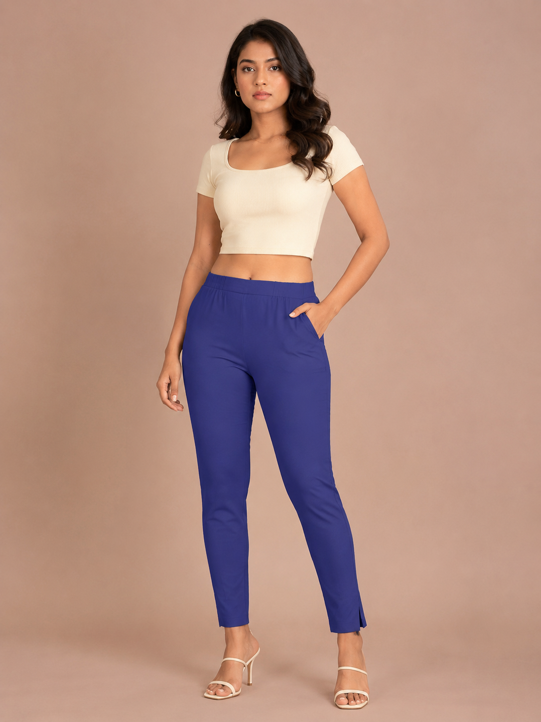 Royal Blue Lycra Stretch Pant